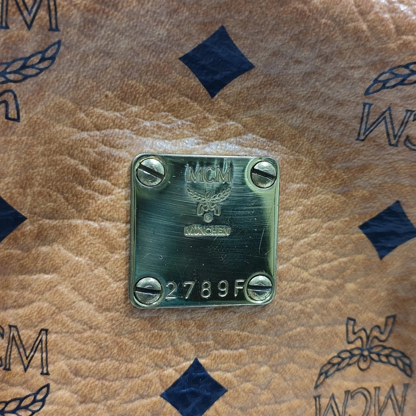 Original/Auth MCM - Vintage Visetos Boston Bag 25 - Monogramm Canvas mit Leder