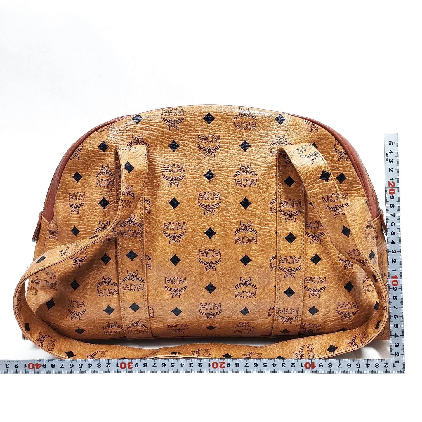 Original/Auth MCM - Vintage Visetos Bowling Tasche - Monogramm Canvas mit Leder