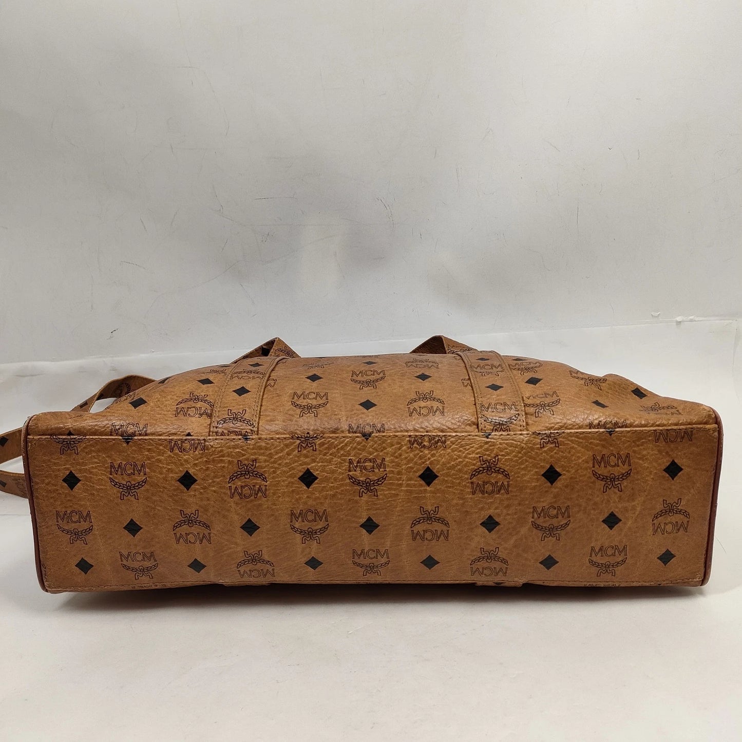 Original/Auth MCM - Vintage Visetos Bowling Tasche - Monogramm Canvas mit Leder