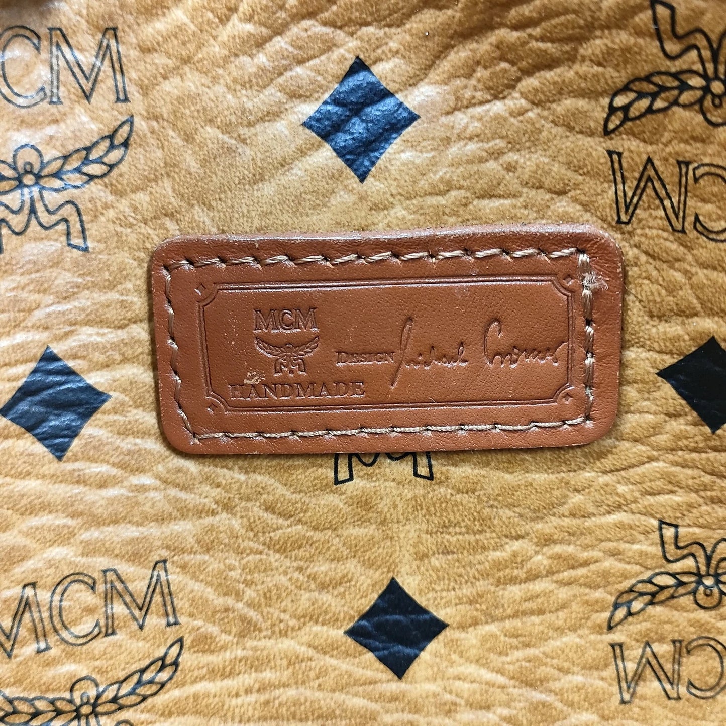 Original/Auth MCM - Vintage Visetos Bowling Tasche - Monogramm Canvas mit Leder