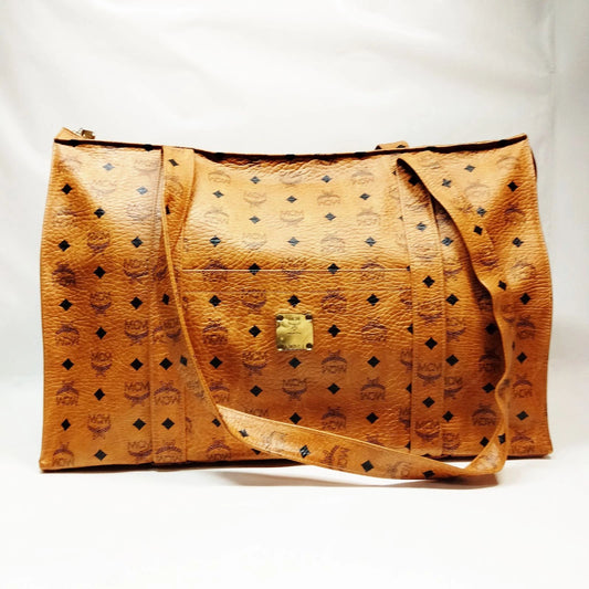 Original/Auth MCM - Vintage Visetos Shopper - Monogramm Canvas mit Leder