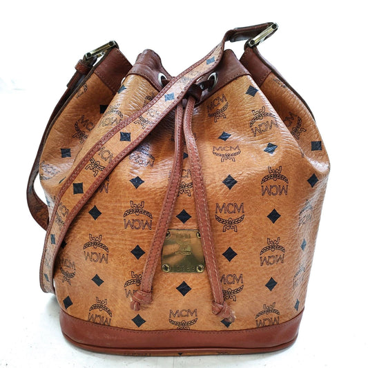 Original/Auth MCM - Vintage Visetos Bucket Bag - Monogramm Canvas mit Leder
