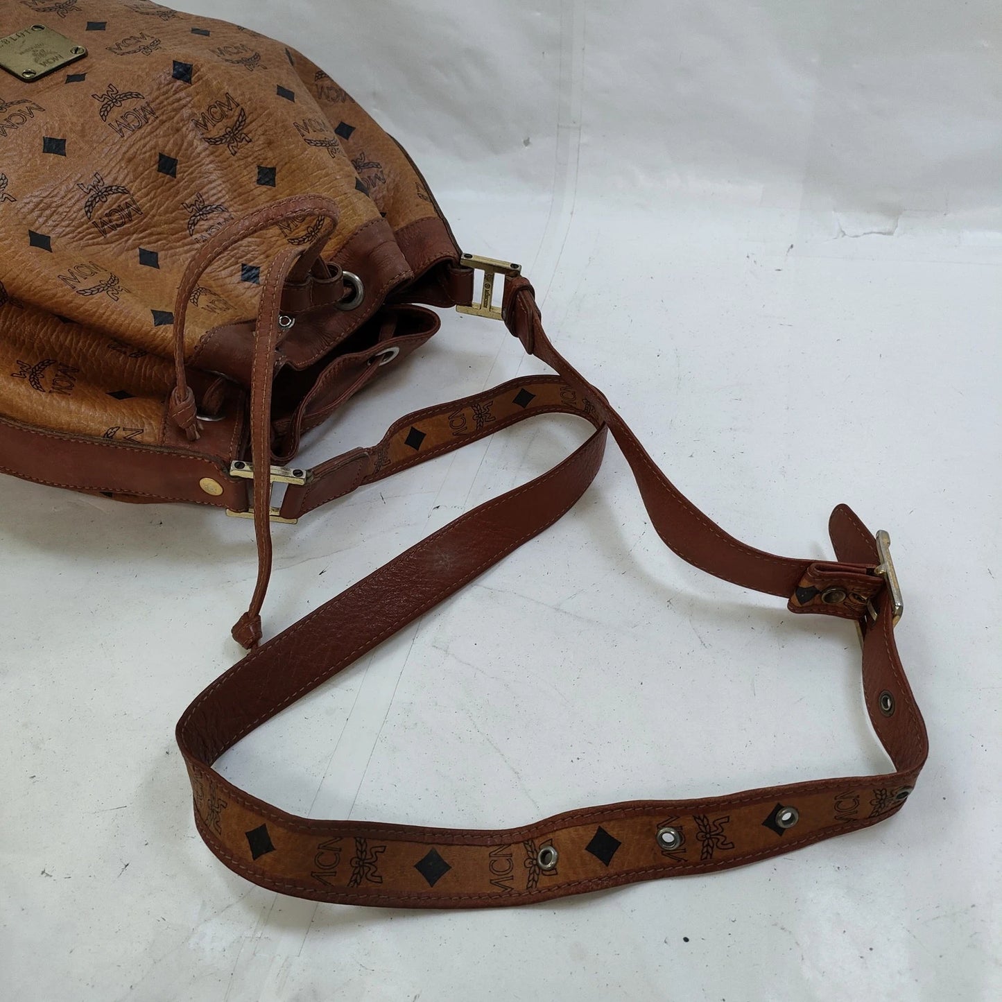 Original/Auth MCM - Vintage Visetos Bucket Bag - Monogramm Canvas mit Leder