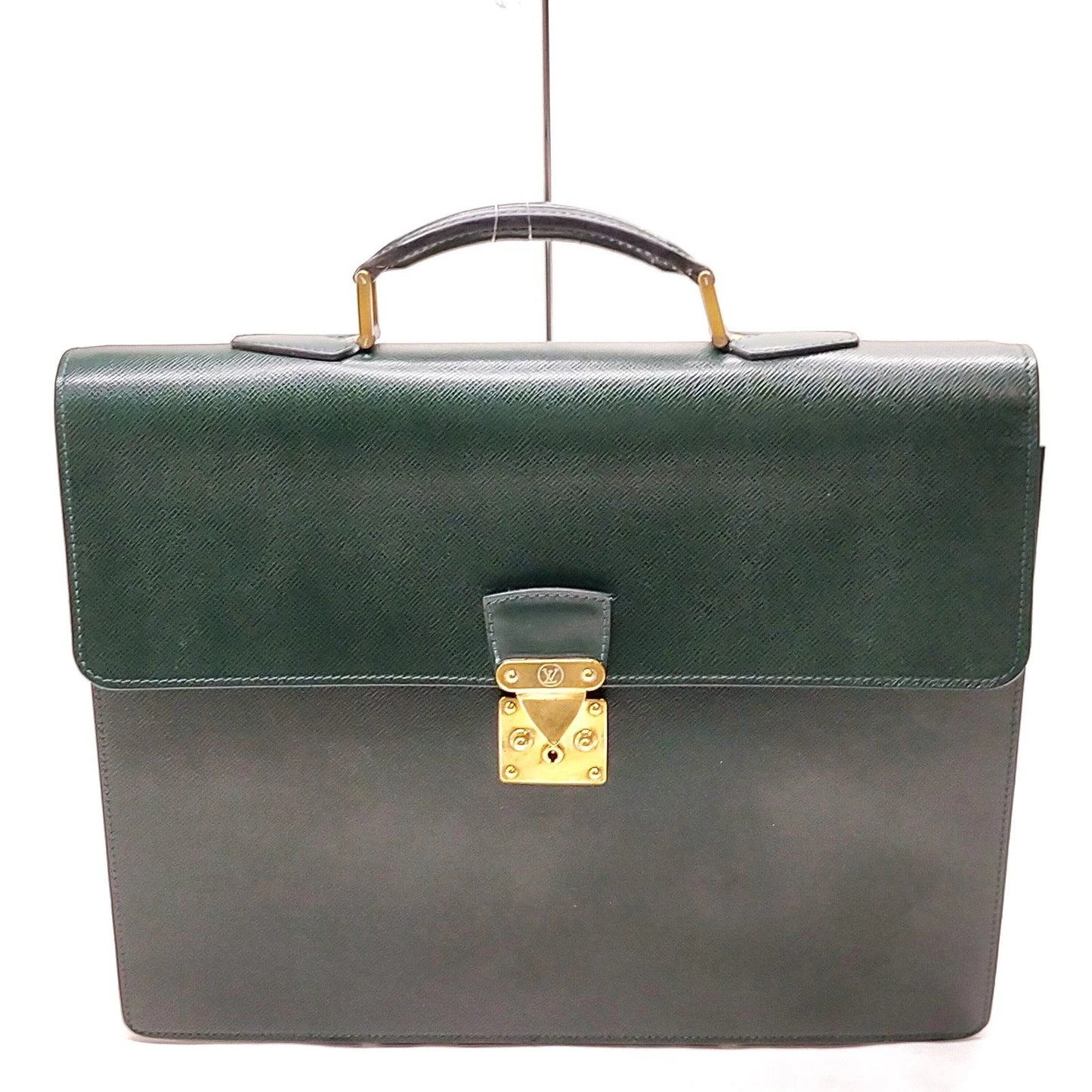 Original/Auth Louis Vuitton - Moskova Business Bag - Klassisch - Grün Taiga