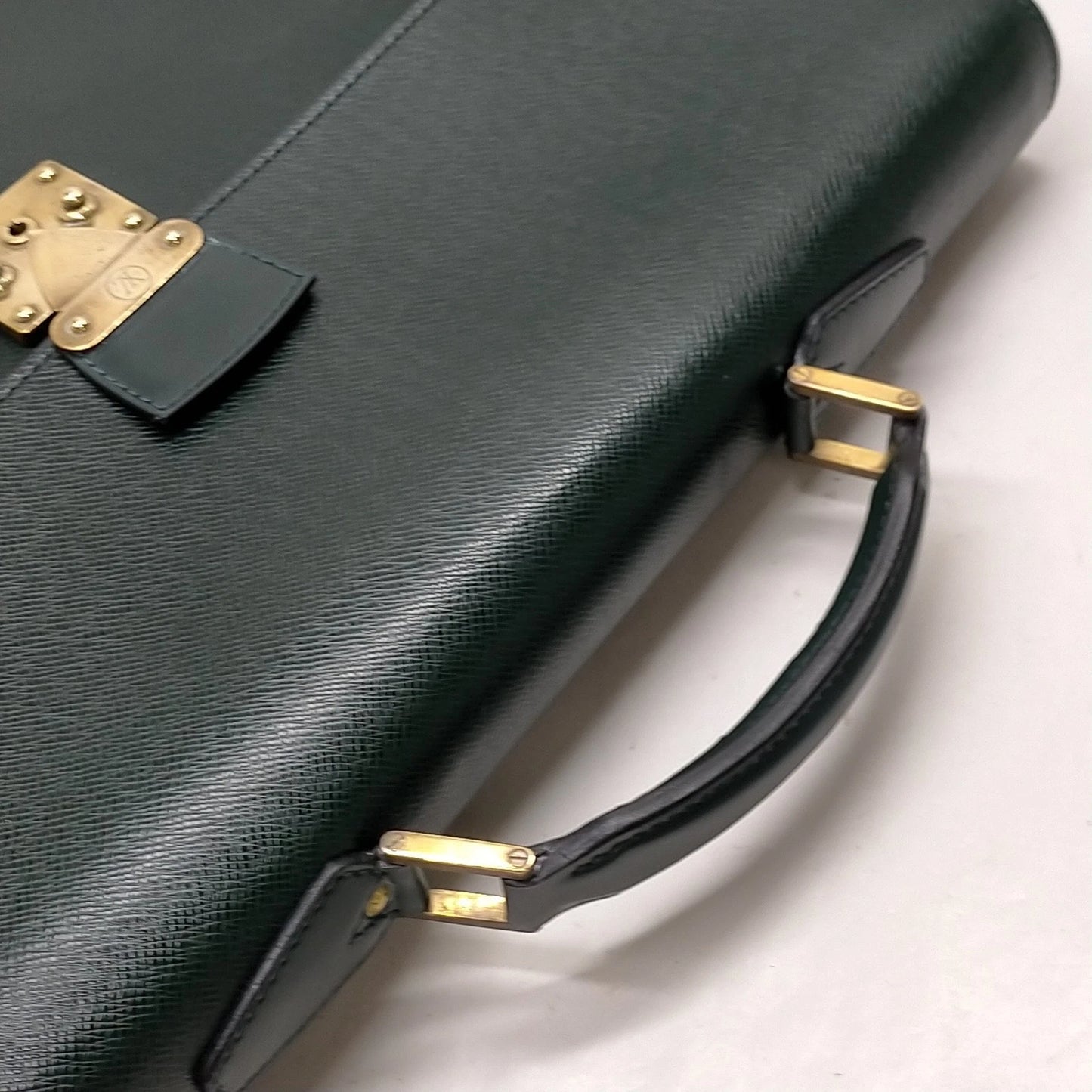 Original/Auth Louis Vuitton - Moskova Business Bag - Klassisch - Grün Taiga