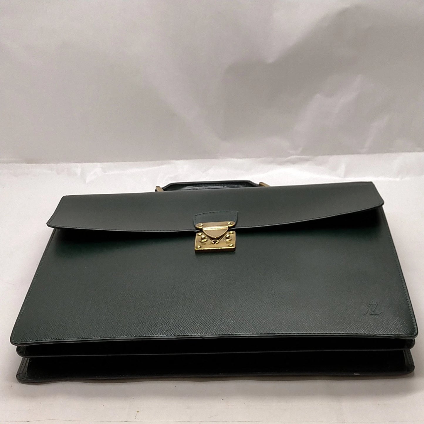 Original/Auth Louis Vuitton - Moskova Business Bag - Klassisch - Grün Taiga