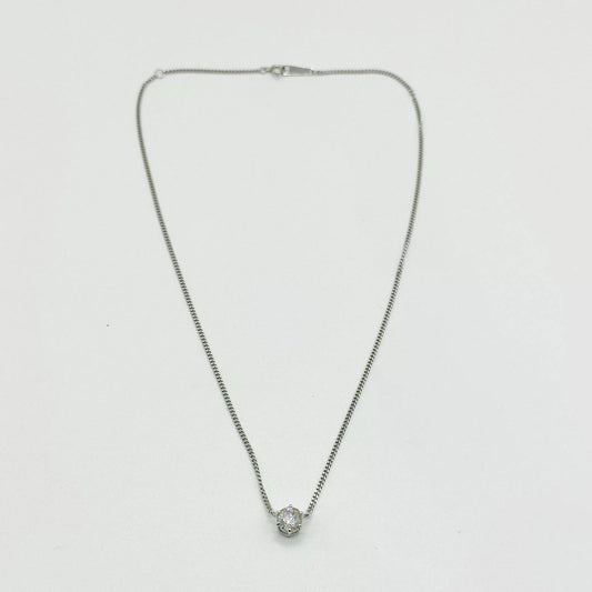 Original/Auth - Kette mit Anhänger - Platin - 850 Pt. / 1,01 Ct. Diamant - 41 cm