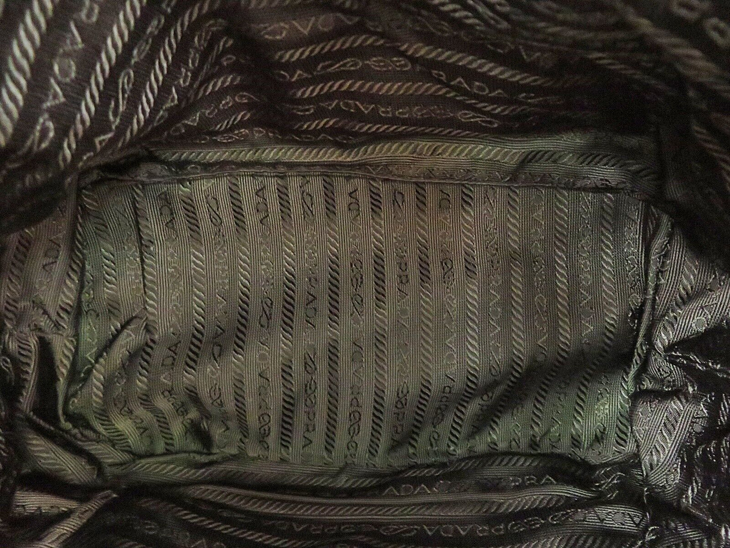 Original/Auth Prada - Rucksack - Klassisch - Nylon/Leder - Grün/Braun