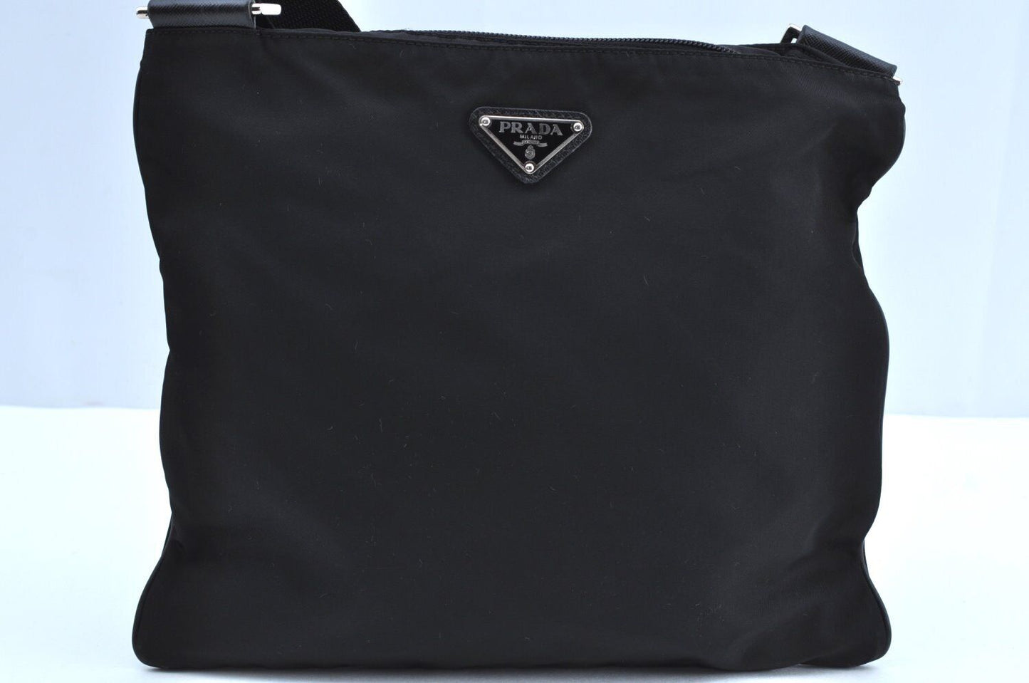 Original/Auth Prada - Tessuto Umhängetasche - Nylon / Leder - Schwarz