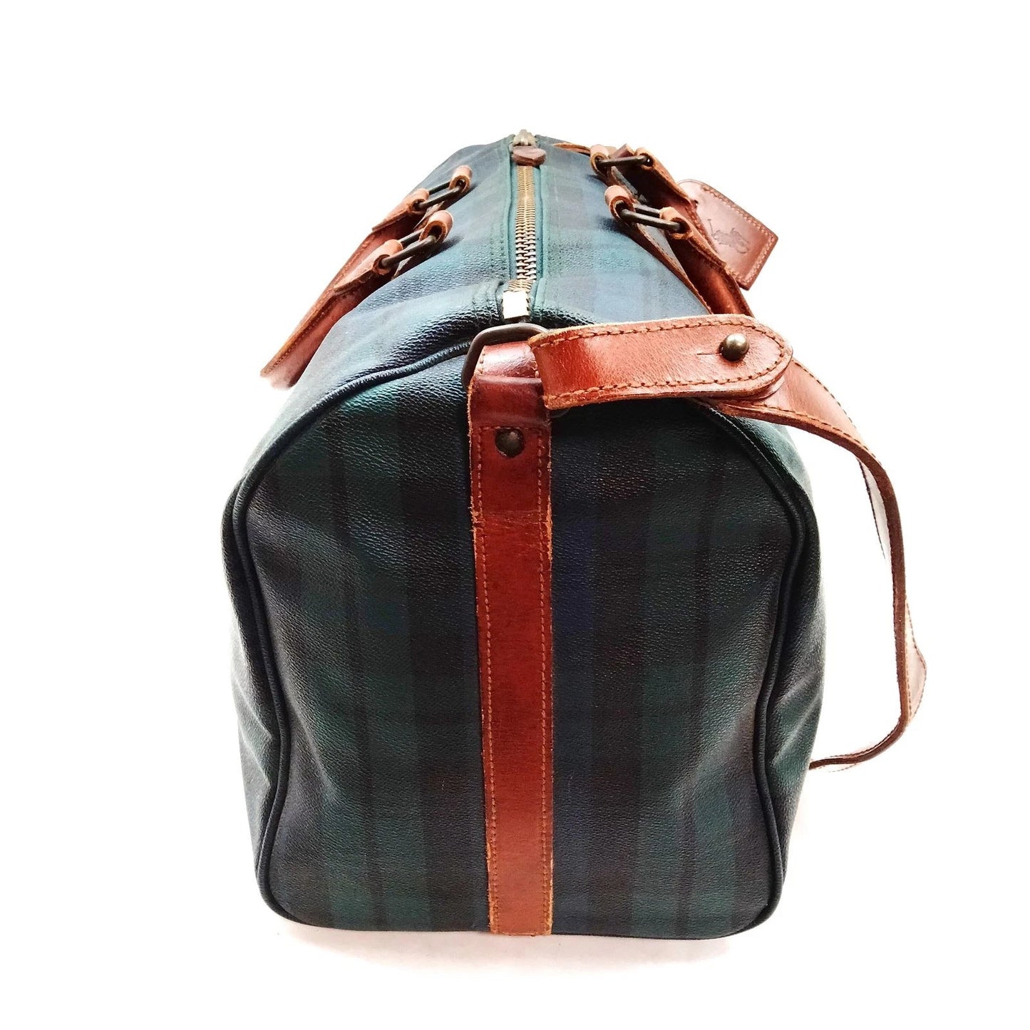 Original/Auth Polo Ralph Lauren - Vintage Boston Bag - Canvas mit Leder