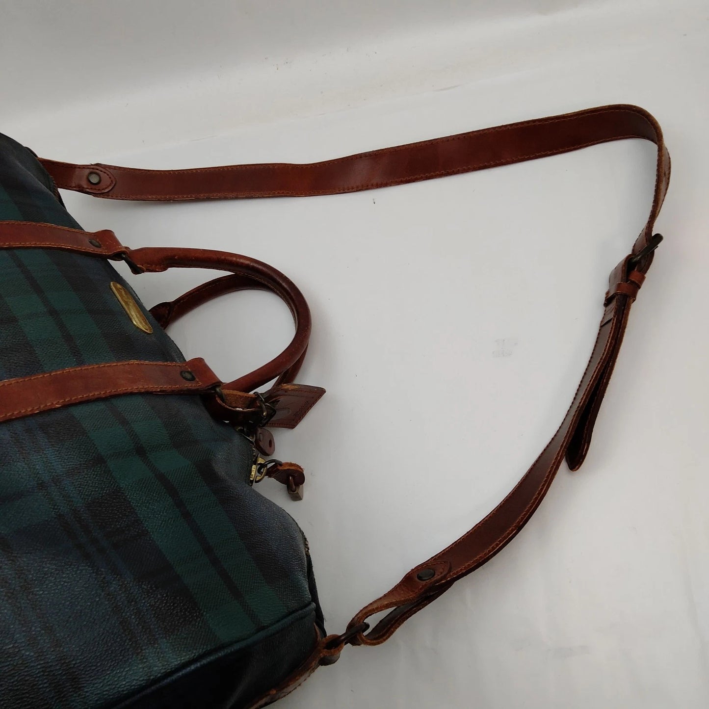 Original/Auth Polo Ralph Lauren - Vintage Boston Bag - Canvas mit Leder