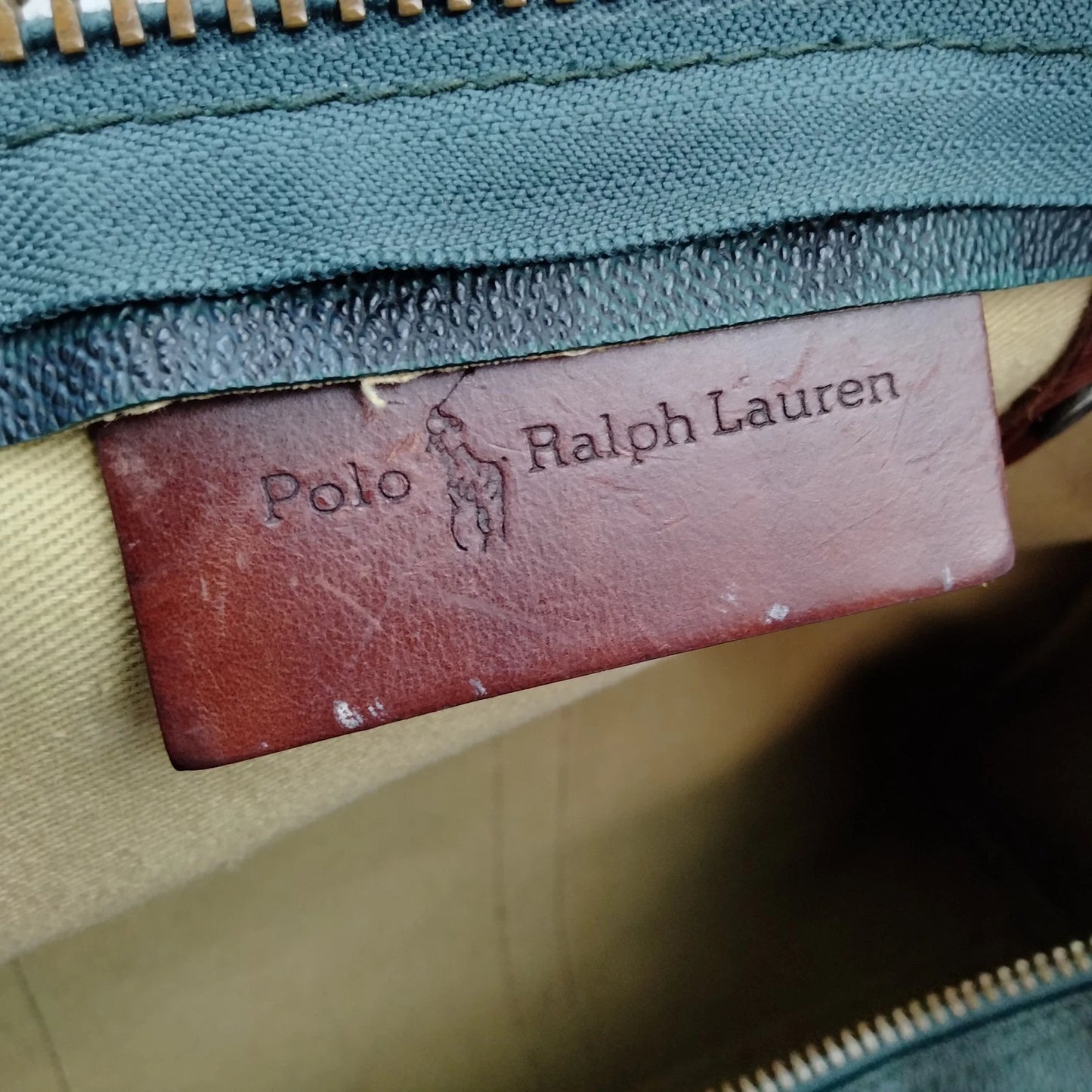 Original/Auth Polo Ralph Lauren - Vintage Boston Bag - Canvas mit Leder