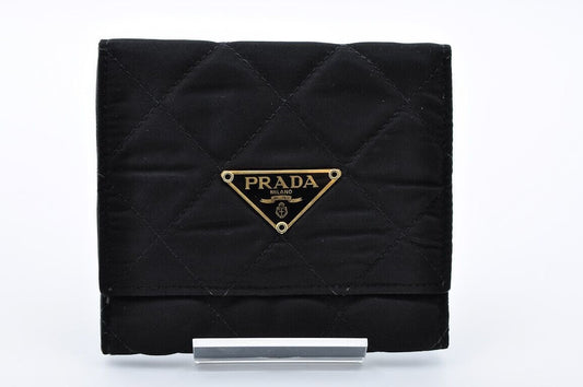 Original/Auth Prada - Geldbörse / Wallet - Klassisch - Nylon/Leder - Schwarz