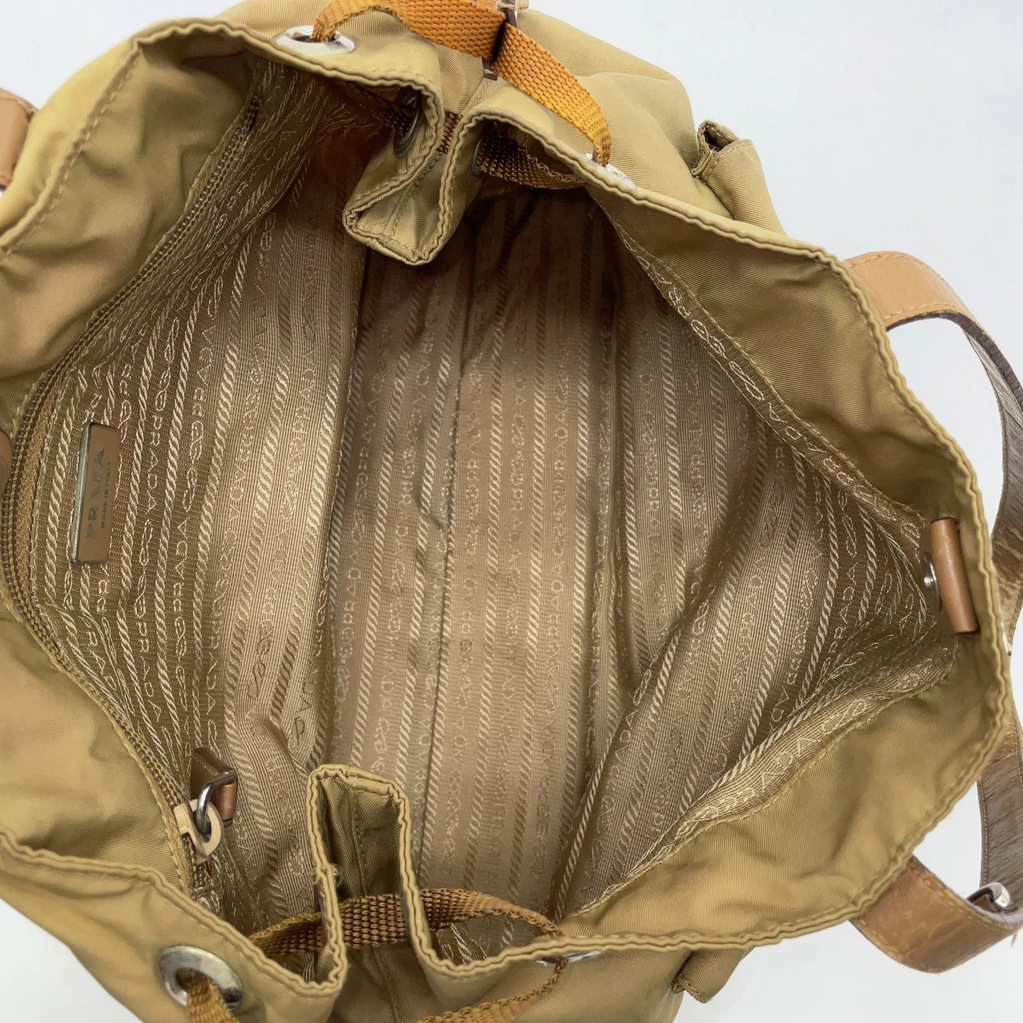 Original/Auth Prada - Tessuto Handtasche - Klassisch - Nylon / Leder - Beige