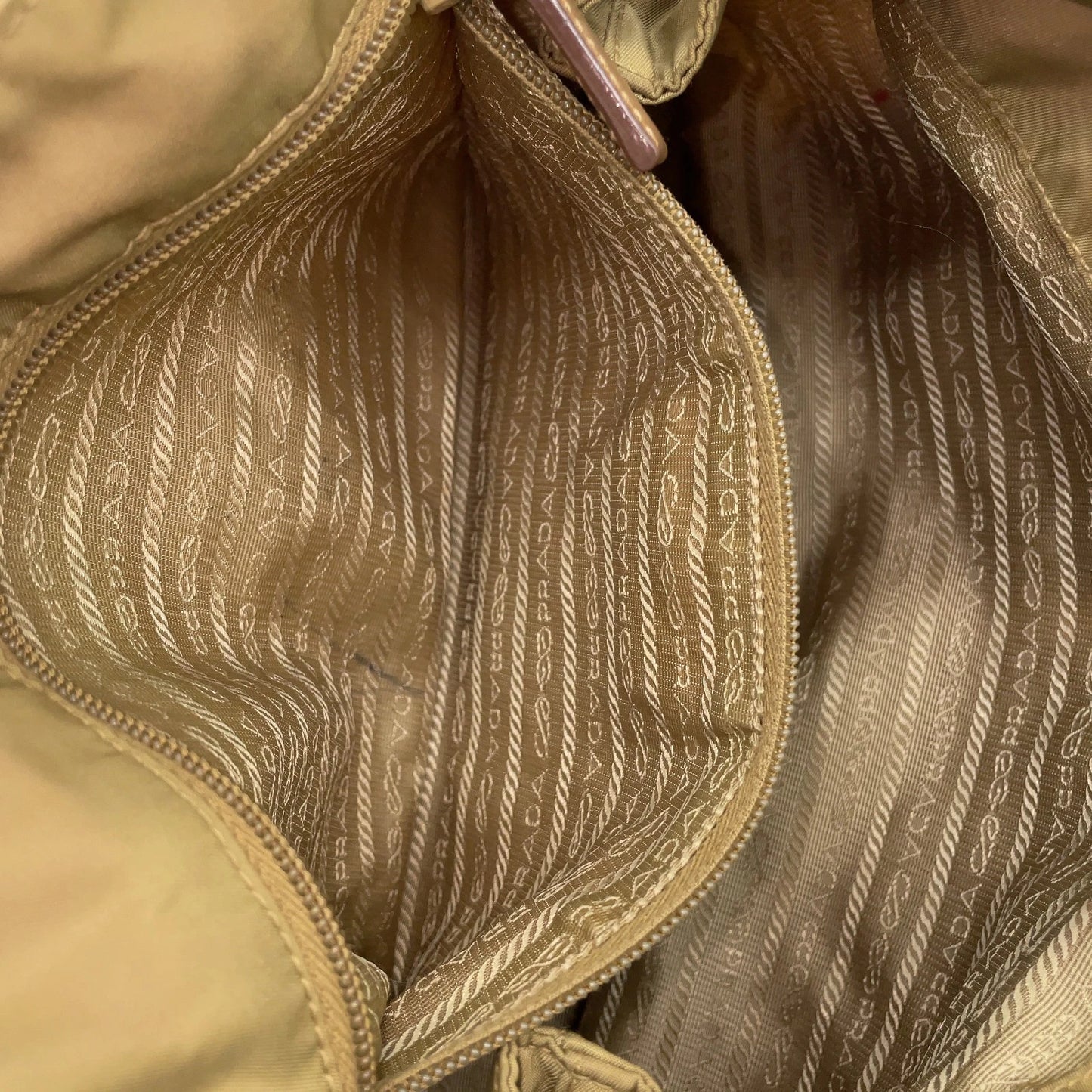 Original/Auth Prada - Tessuto Handtasche - Klassisch - Nylon / Leder - Beige