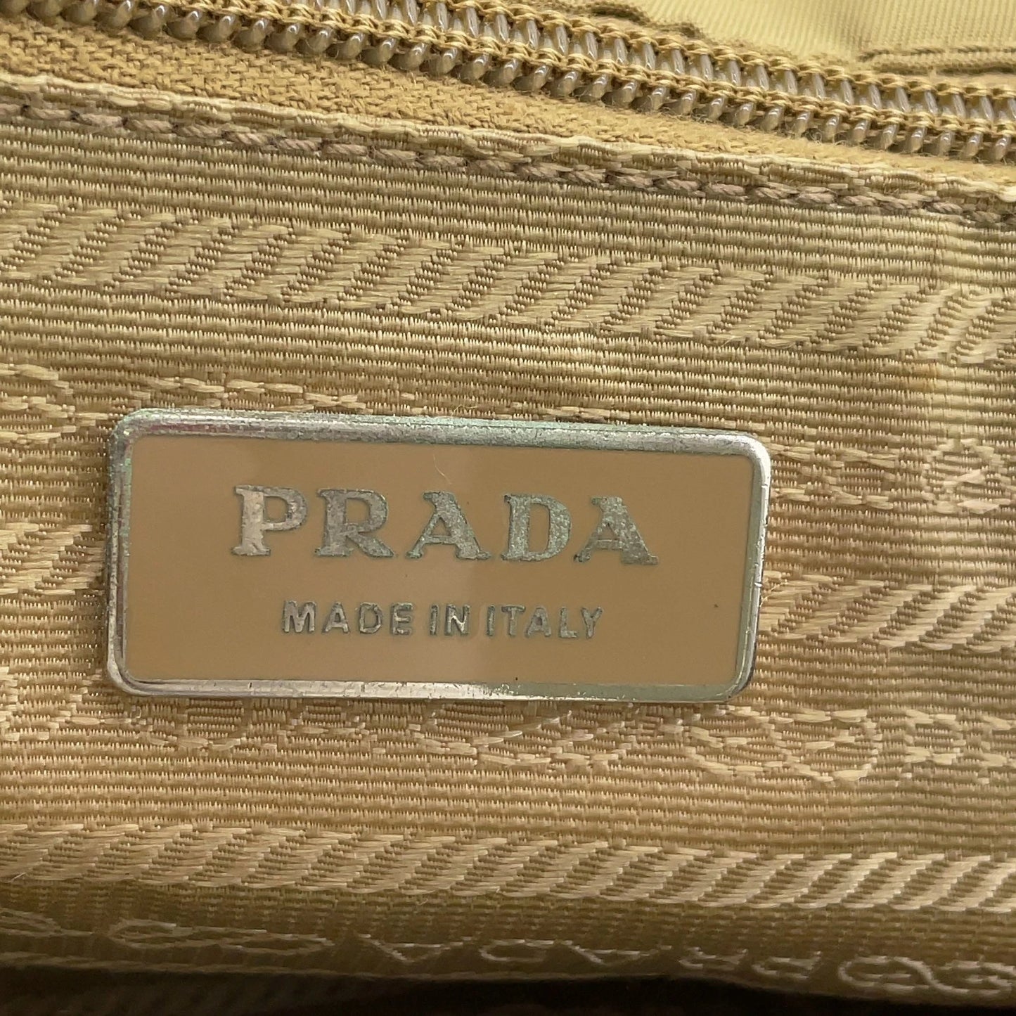 Original/Auth Prada - Tessuto Handtasche - Klassisch - Nylon / Leder - Beige