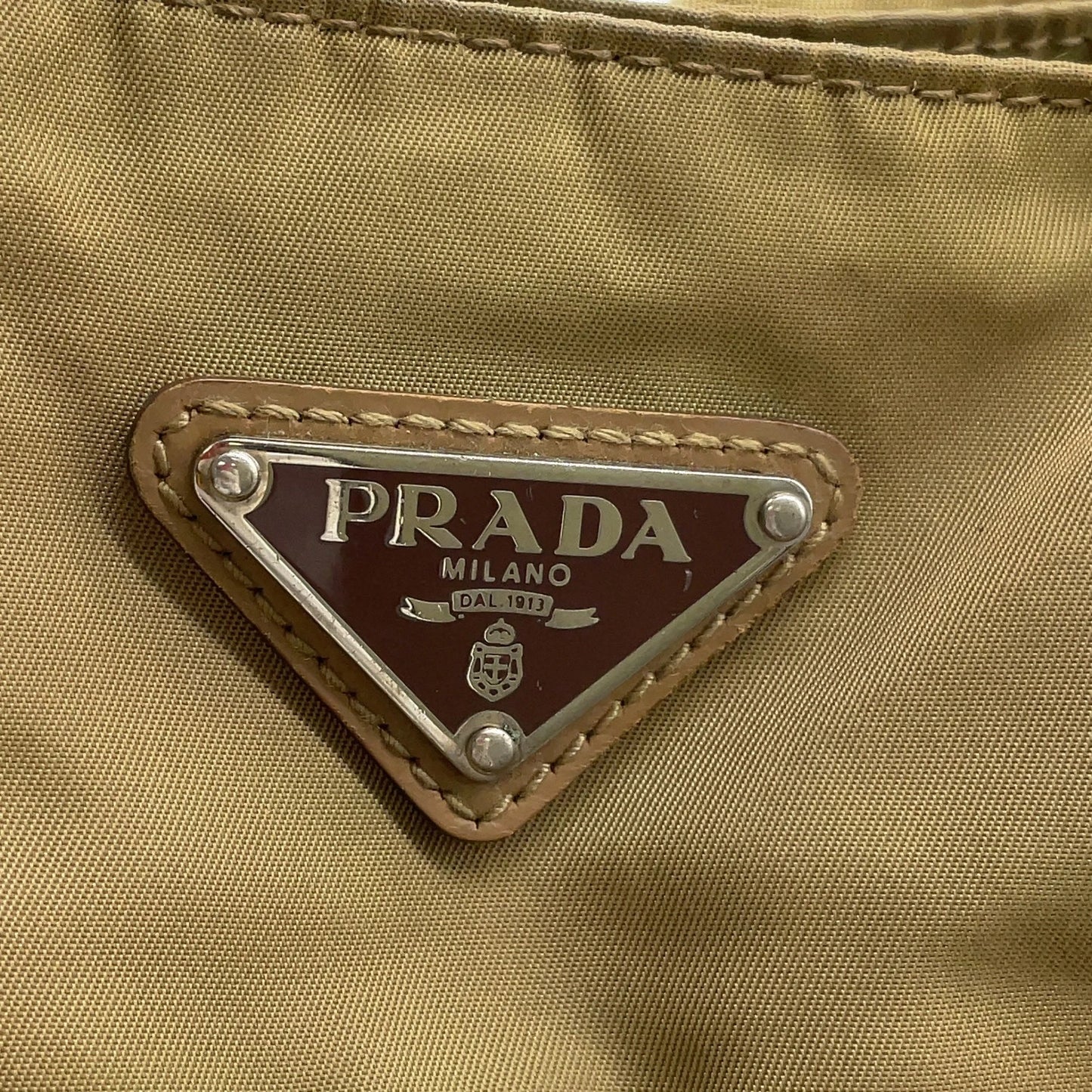 Original/Auth Prada - Tessuto Handtasche - Klassisch - Nylon / Leder - Beige