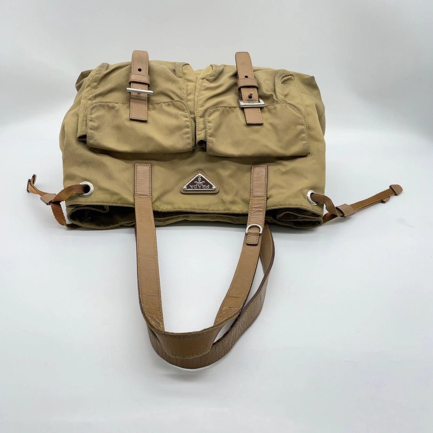 Original/Auth Prada - Tessuto Handtasche - Klassisch - Nylon / Leder - Beige
