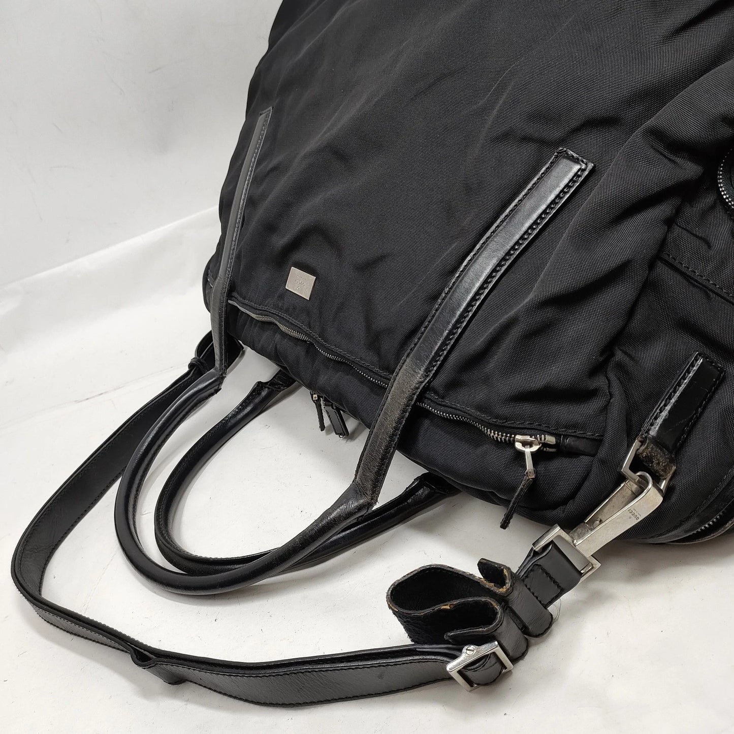 Original/Auth Gucci - Boston Bag 55 Schultergurt - Schwarz - Nylon / Leder