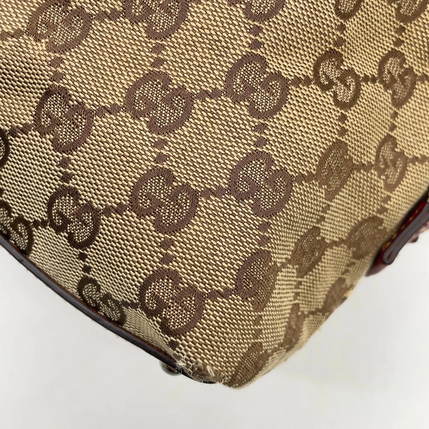 Original/Auth Gucci - Handtasche - Klassisch - GG Canvas mit Leder Rot