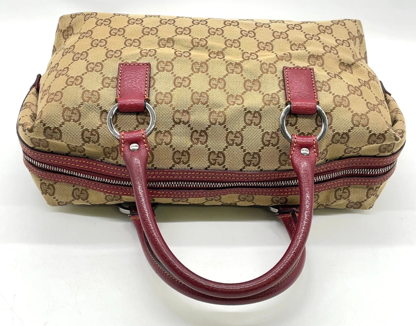 Original/Auth Gucci - Handtasche - Klassisch - GG Canvas mit Leder Rot