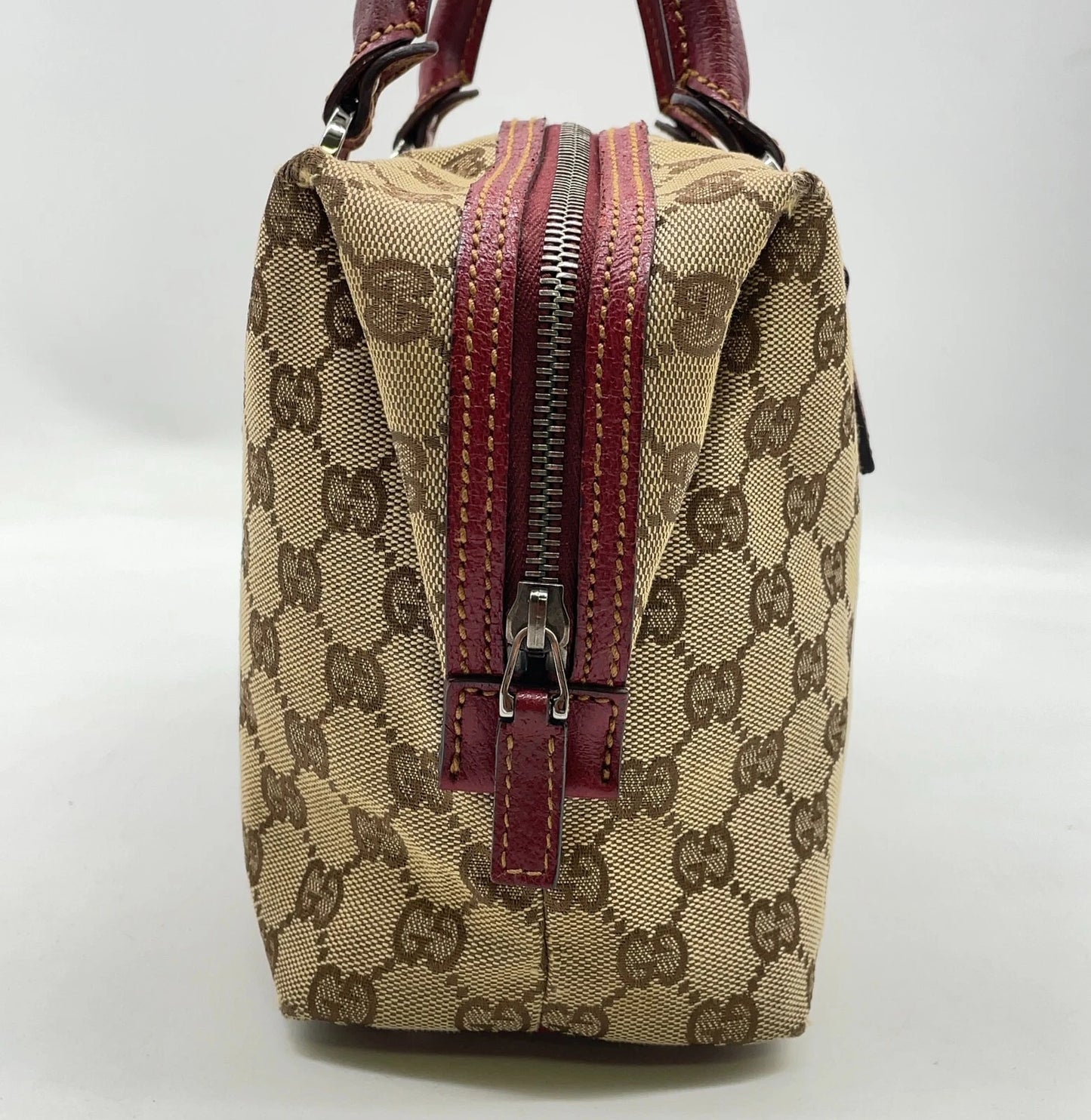 Original/Auth Gucci - Handtasche - Klassisch - GG Canvas mit Leder Rot