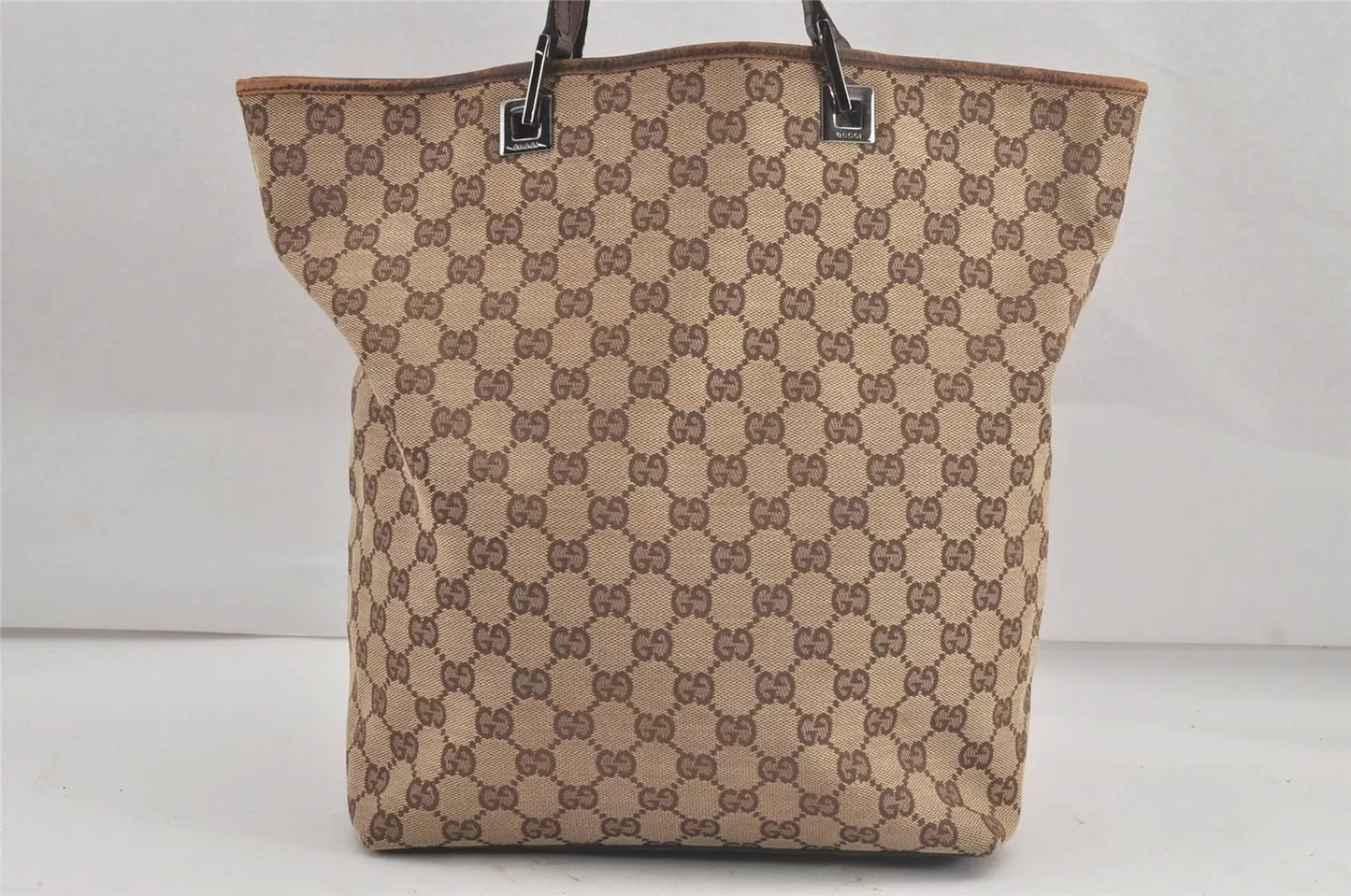 Original/Auth Gucci - Tote Bag Schultertasche - Klassisch - GG Canvas mit Leder