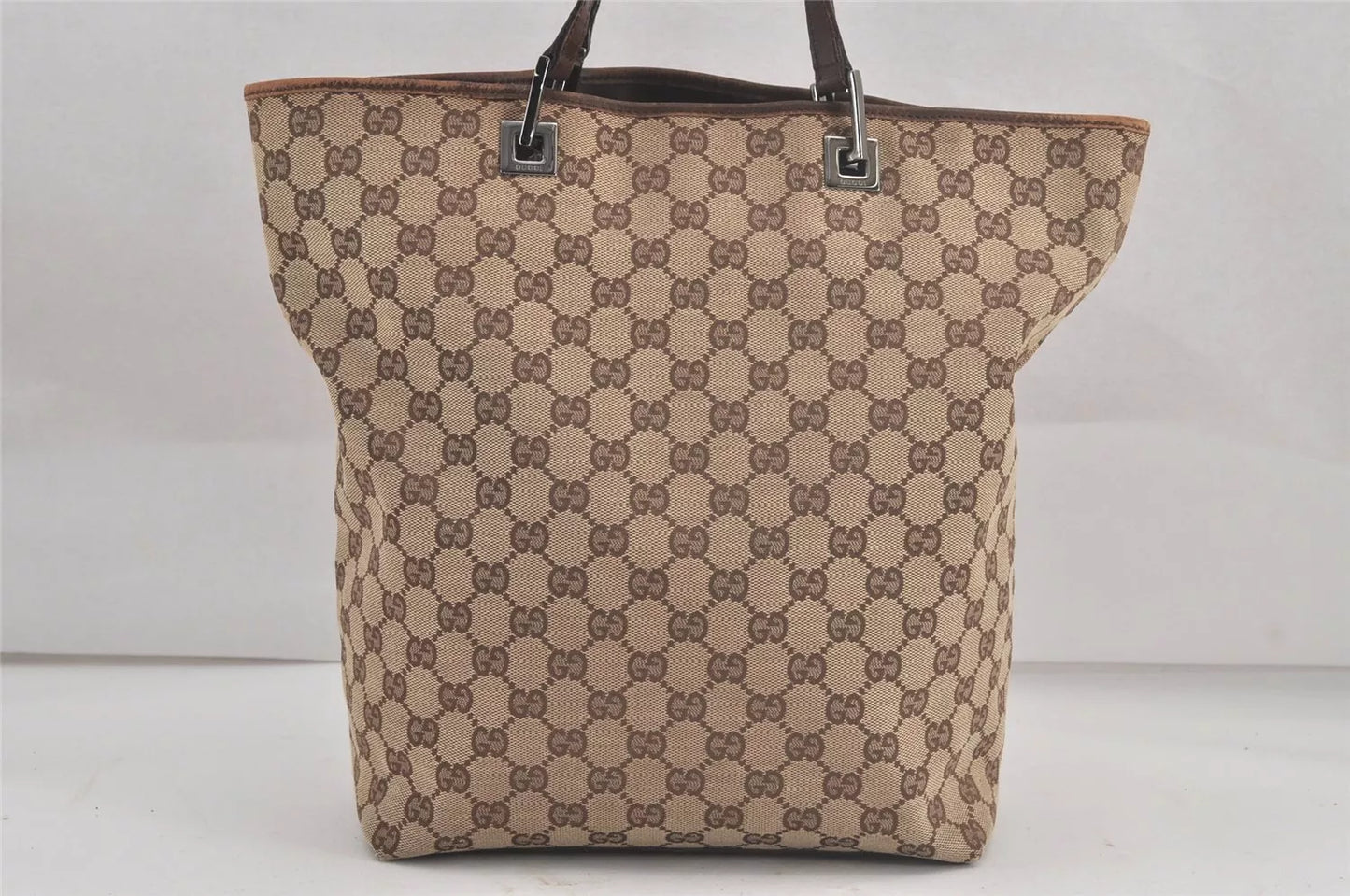 Original/Auth Gucci - Tote Bag Schultertasche - Klassisch - GG Canvas mit Leder