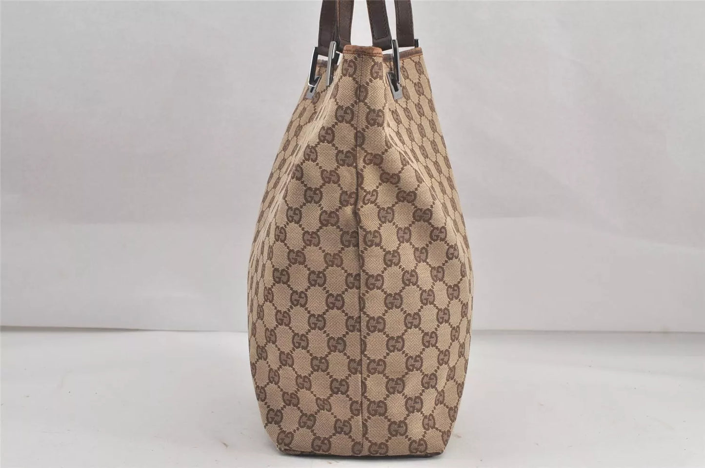 Original/Auth Gucci - Tote Bag Schultertasche - Klassisch - GG Canvas mit Leder