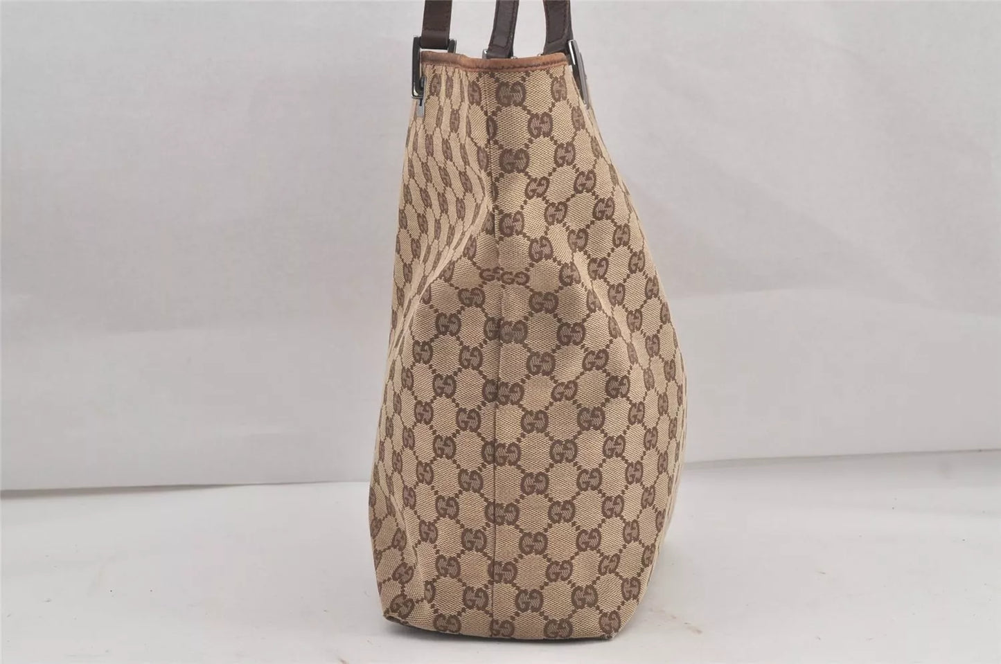 Original/Auth Gucci - Tote Bag Schultertasche - Klassisch - GG Canvas mit Leder