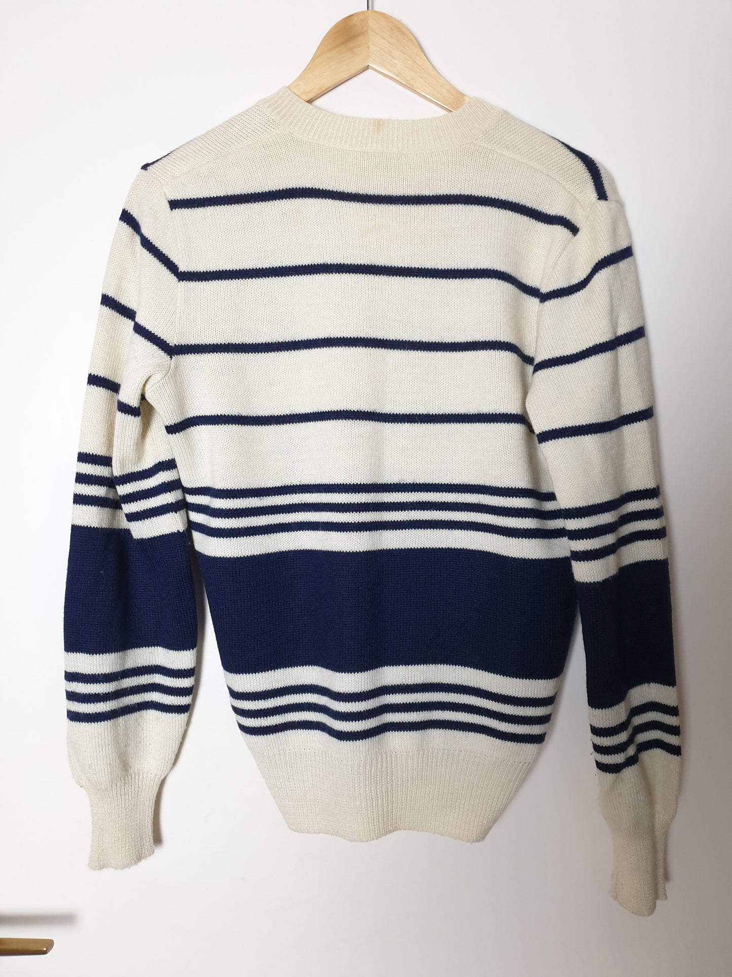 VINTAGE Australian - Pullover - Streifen - Vintage Italy - Blau/Weiß - Herren - L (50)