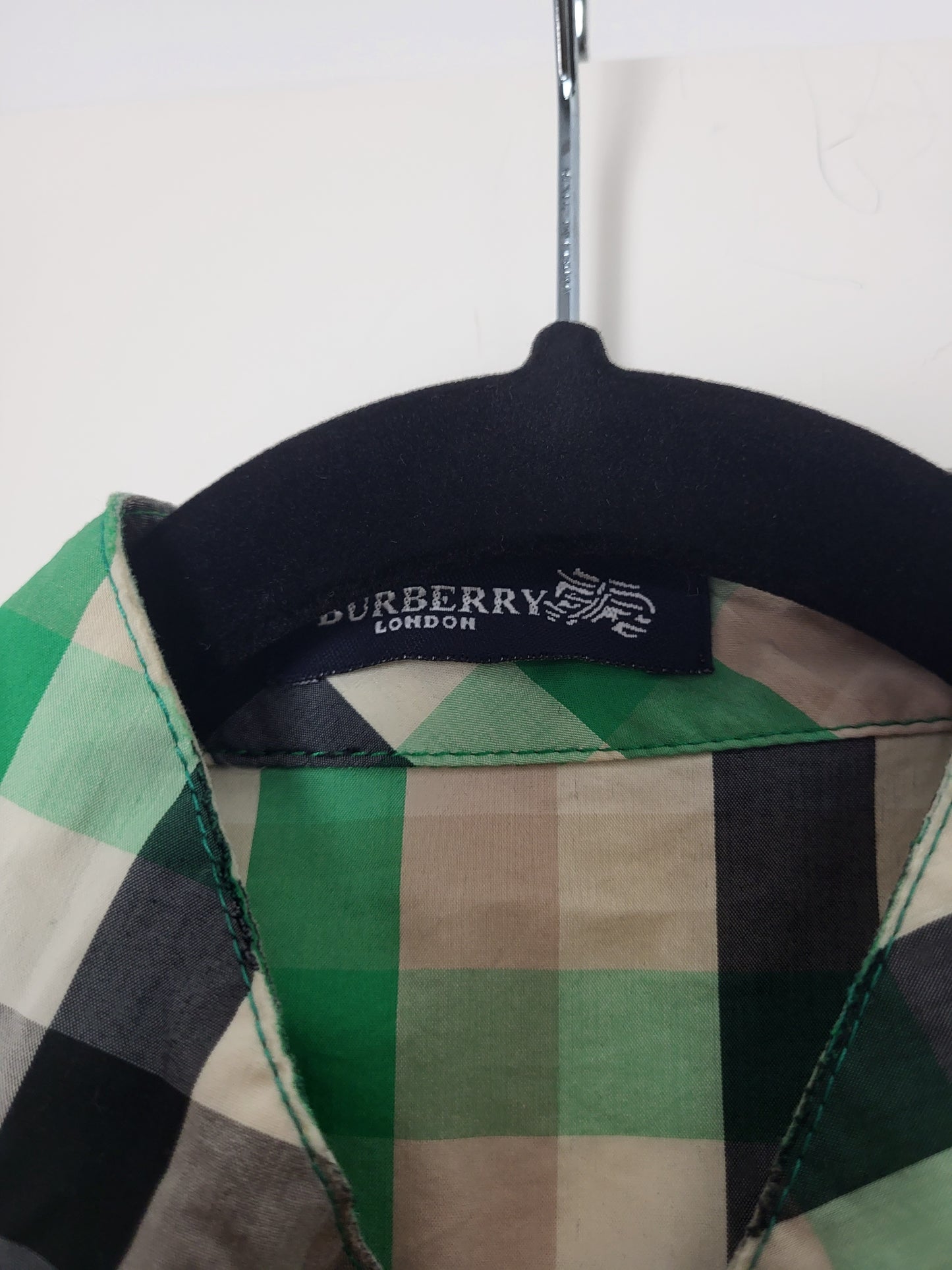 Burberry - Bluse/Hemd - Karo Muster - Vintage - Grün - Damen - S/M