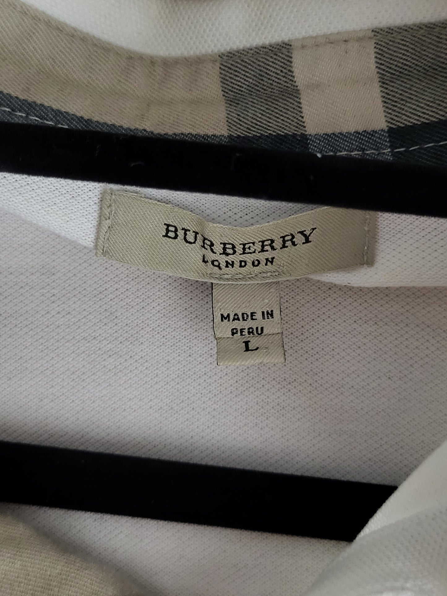 BURBERRY - Poloshirt - Klassisch - Weiß - Herren - L