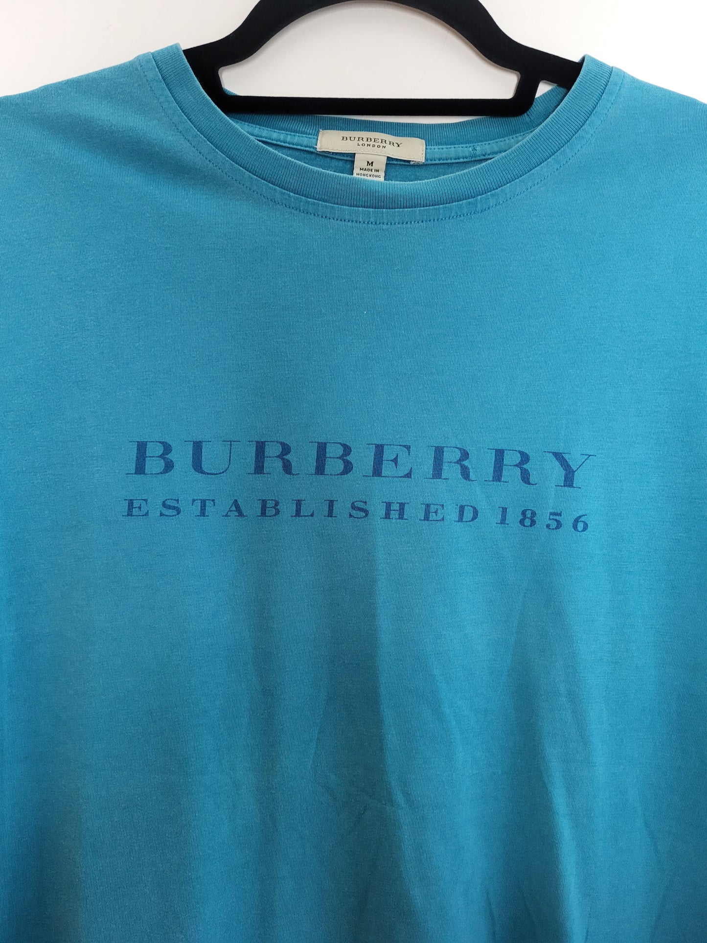 BURBERRY - T-Shirt - Klassisch - Türkis - Herren - M