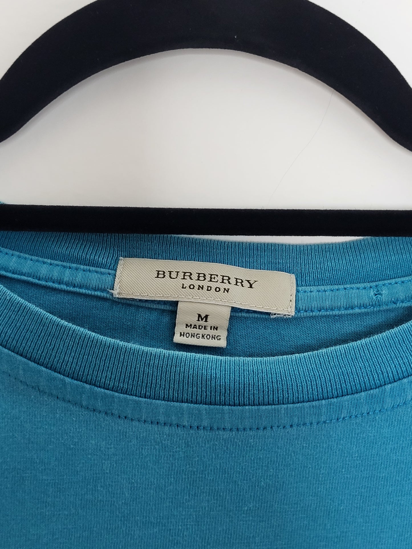 BURBERRY - T-Shirt - Klassisch - Türkis - Herren - M