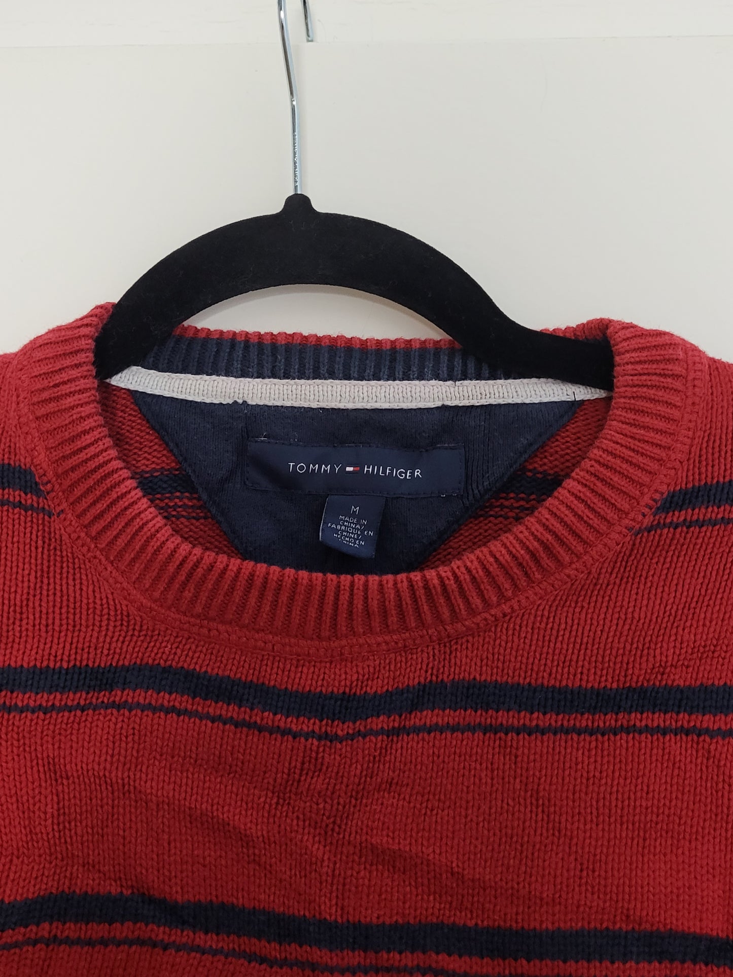 Tommy Hilfiger - Pullover - Streifen - Rot - Herren - M