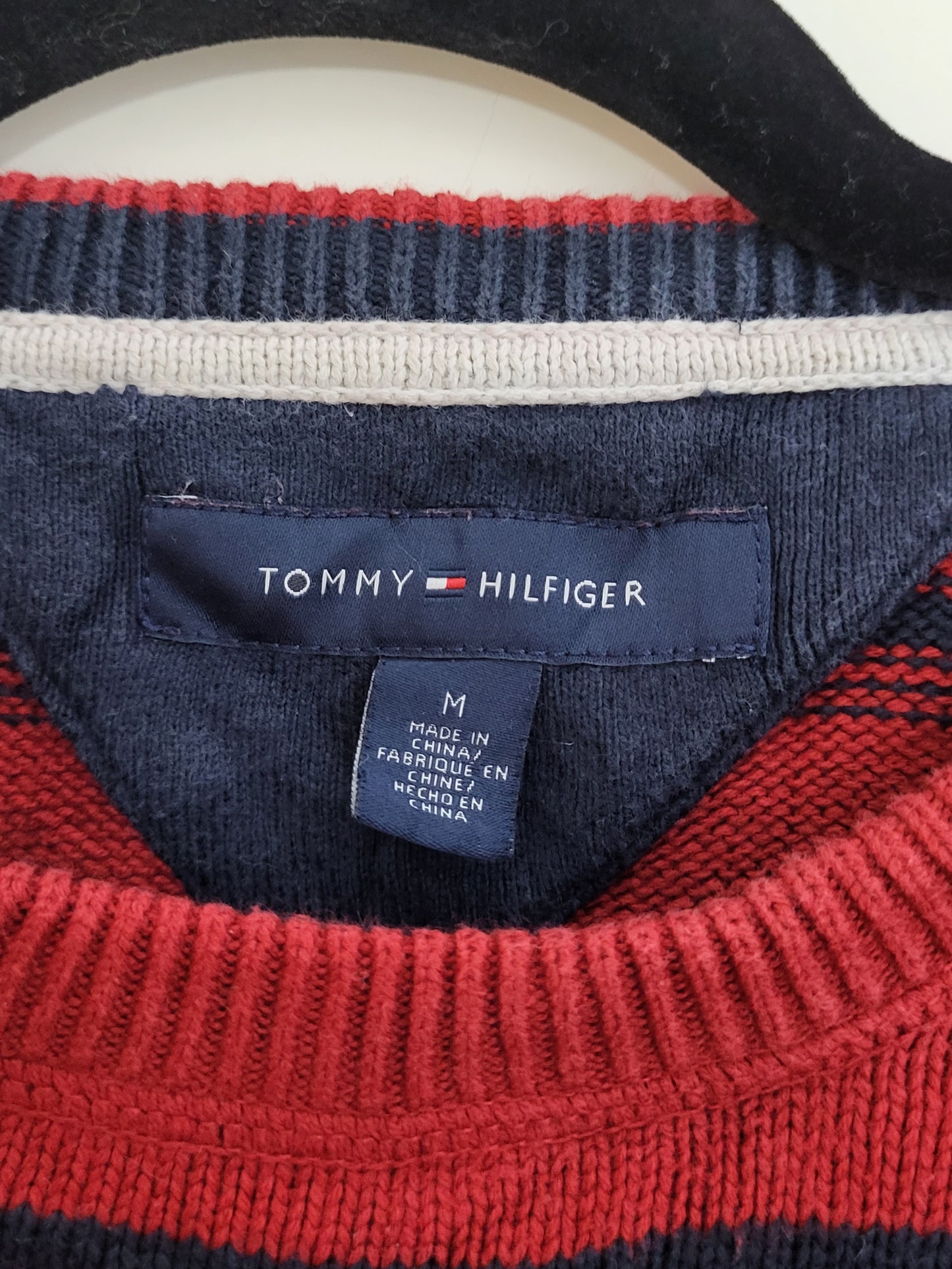 Tommy Hilfiger - Pullover - Streifen - Rot - Herren - M