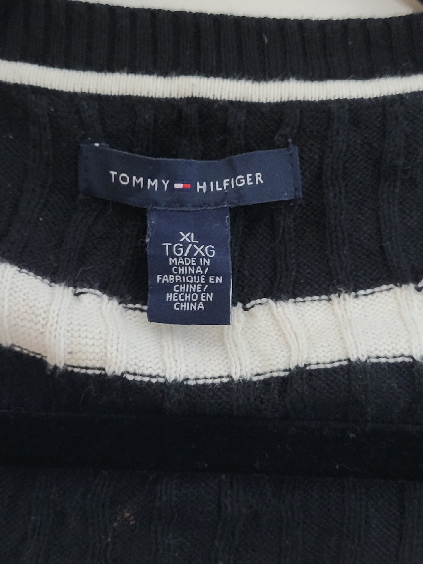 Tommy Hilfiger - Pulli - Streifen - Schwarz - Damen - XL