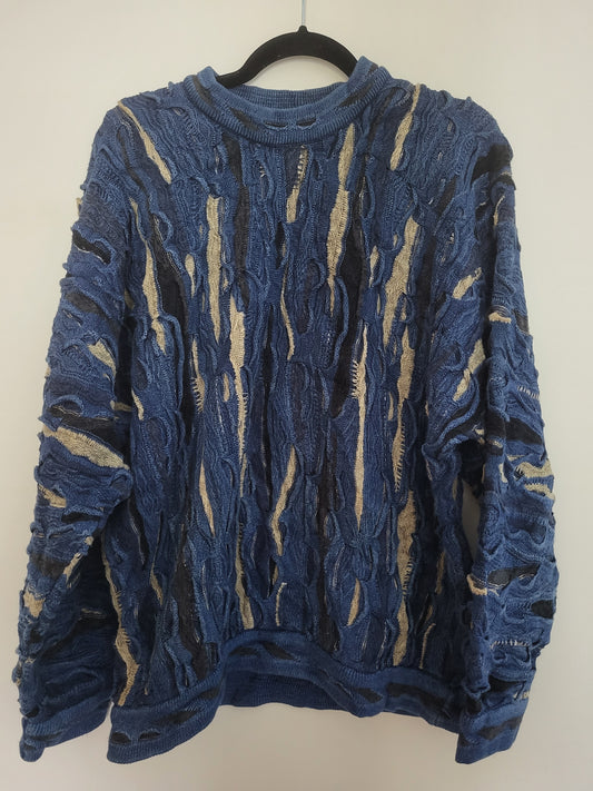 COOGI BLUES - Pullover - Muster - Vintage Australia - Blau - Herren - M/L