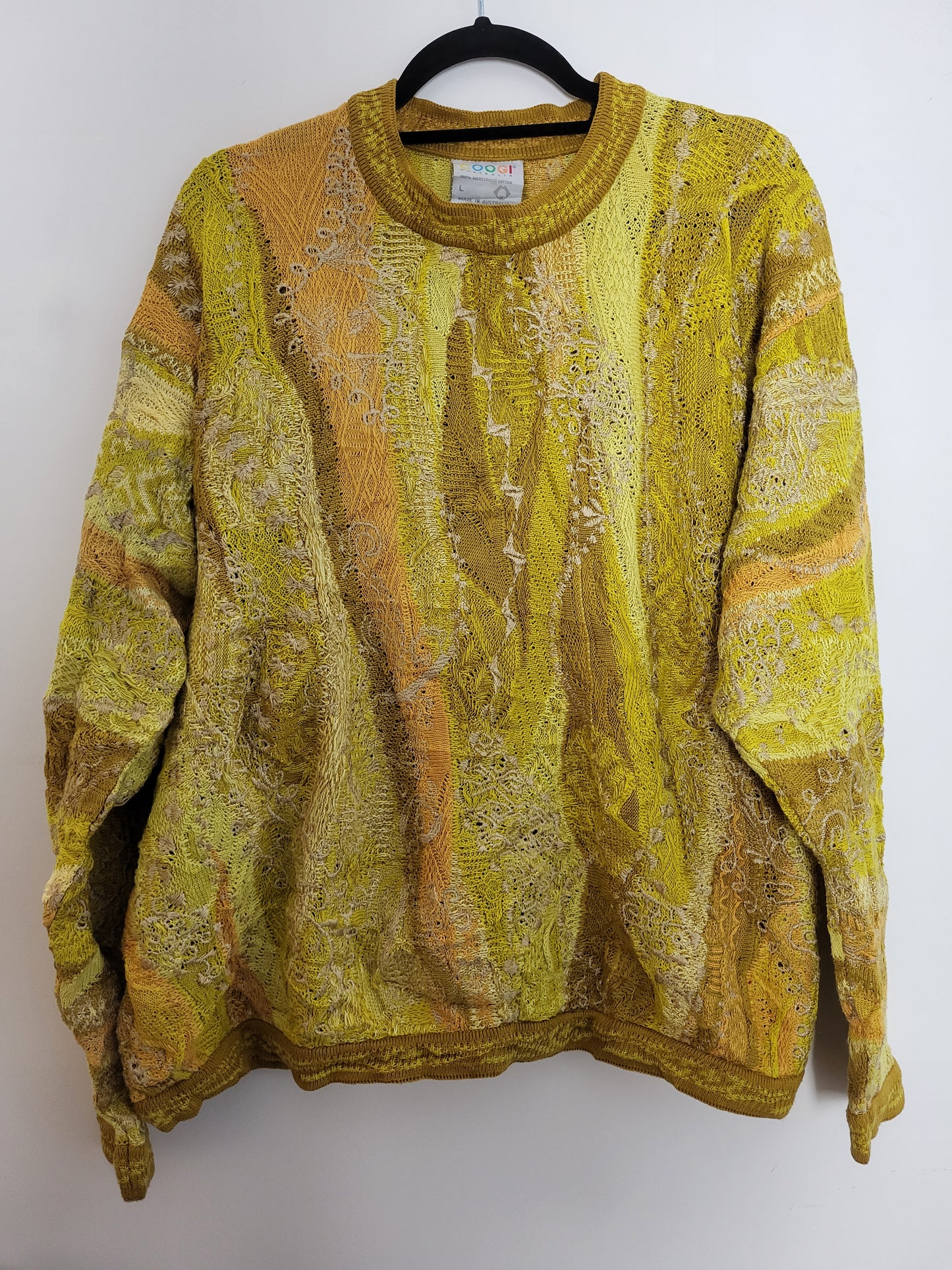 COOGI - Pullover - Muster - Vintage Australia - Gold - Herren - L