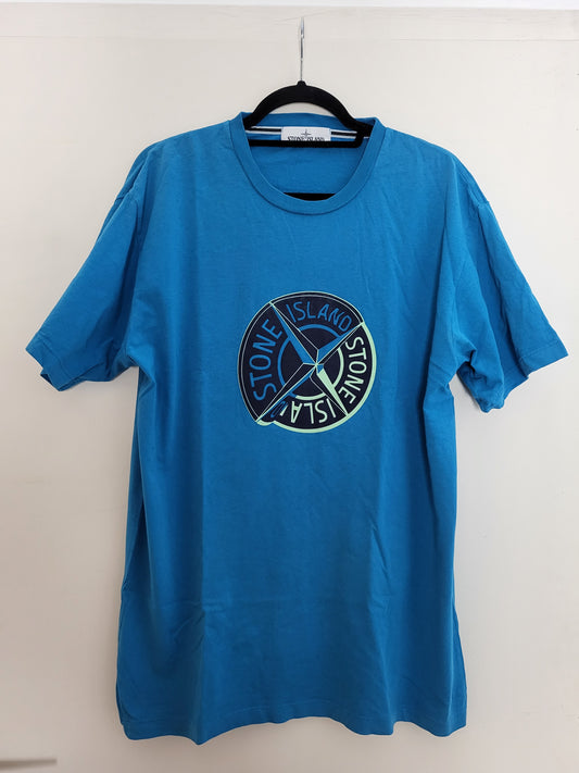 STONE ISLAND - T-Shirt - Klassisch mit Logo - Blau - Herren - XL