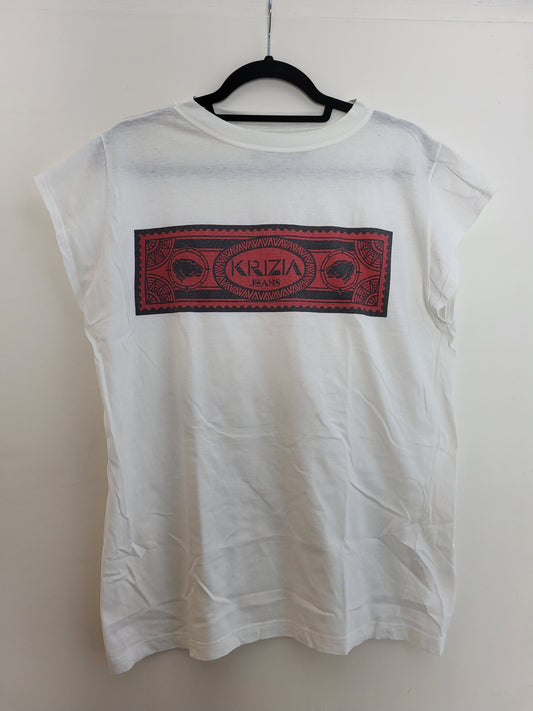 KRIZIA Jeans - Shirt - Klassisch mit Logo - Weiß - Damen - L/XL