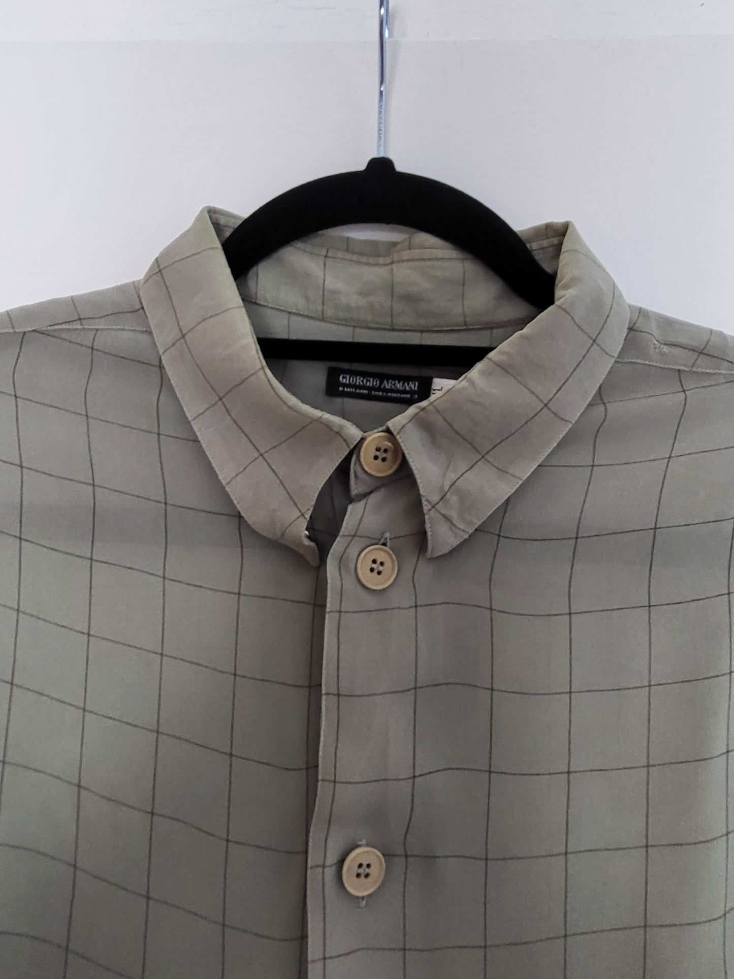 GIORGIO ARMANI - Hemd - Klassisch mit Muster - Vintage - Oliv - Herren - XL