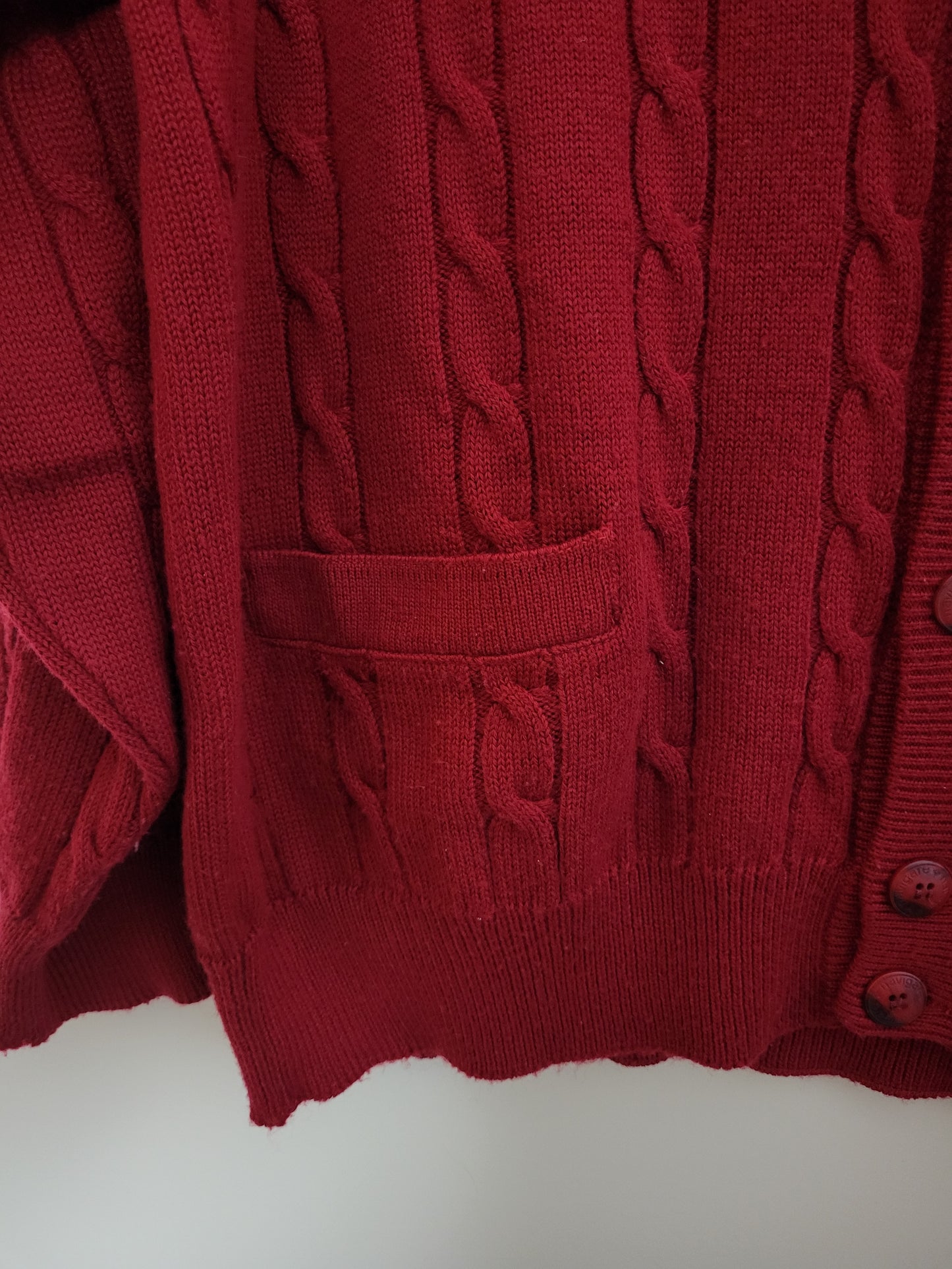 NAVIGARE - Cardigan/Pullover - Zopfmuster - Vintage Italy - Rot - Herren - L