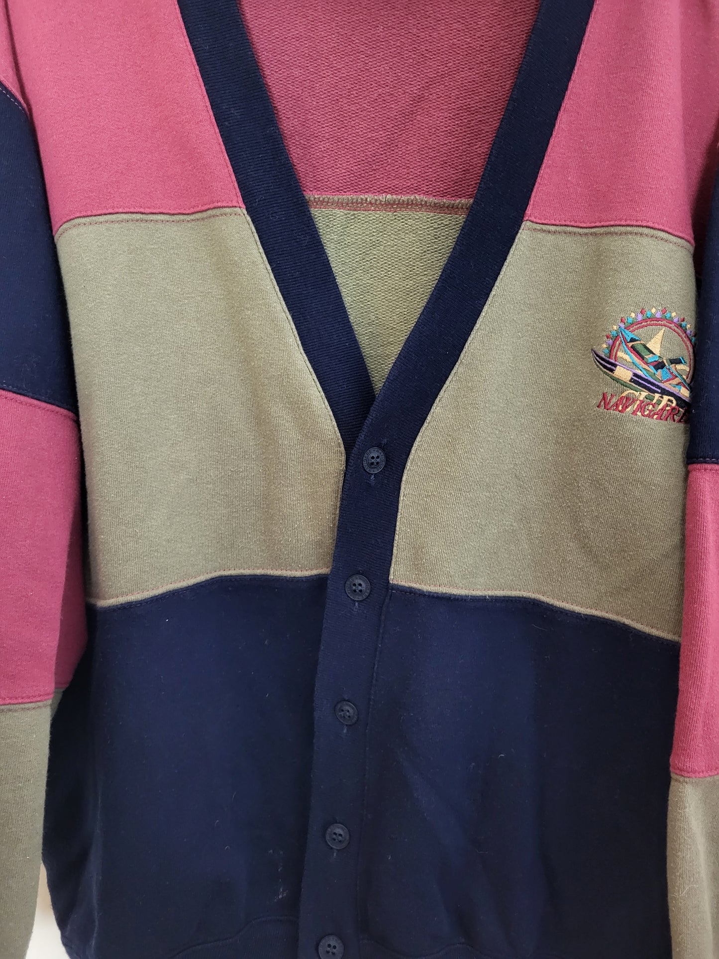 NAVIGARE - Cardigan/Pullover - Colourblock - Vintage Italy - Bunt - Herren - L