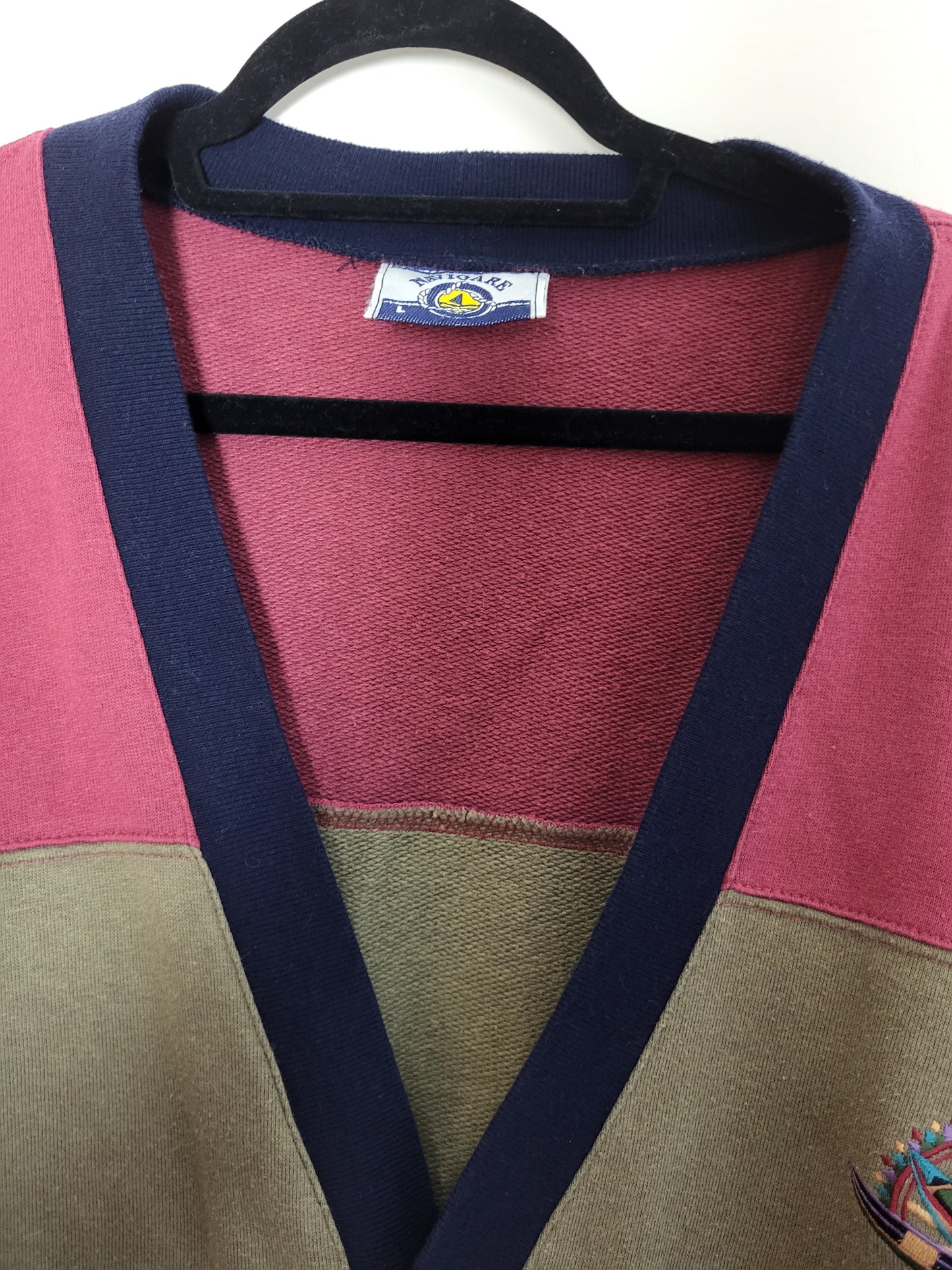 NAVIGARE - Cardigan/Pullover - Colourblock - Vintage Italy - Bunt - Herren - L