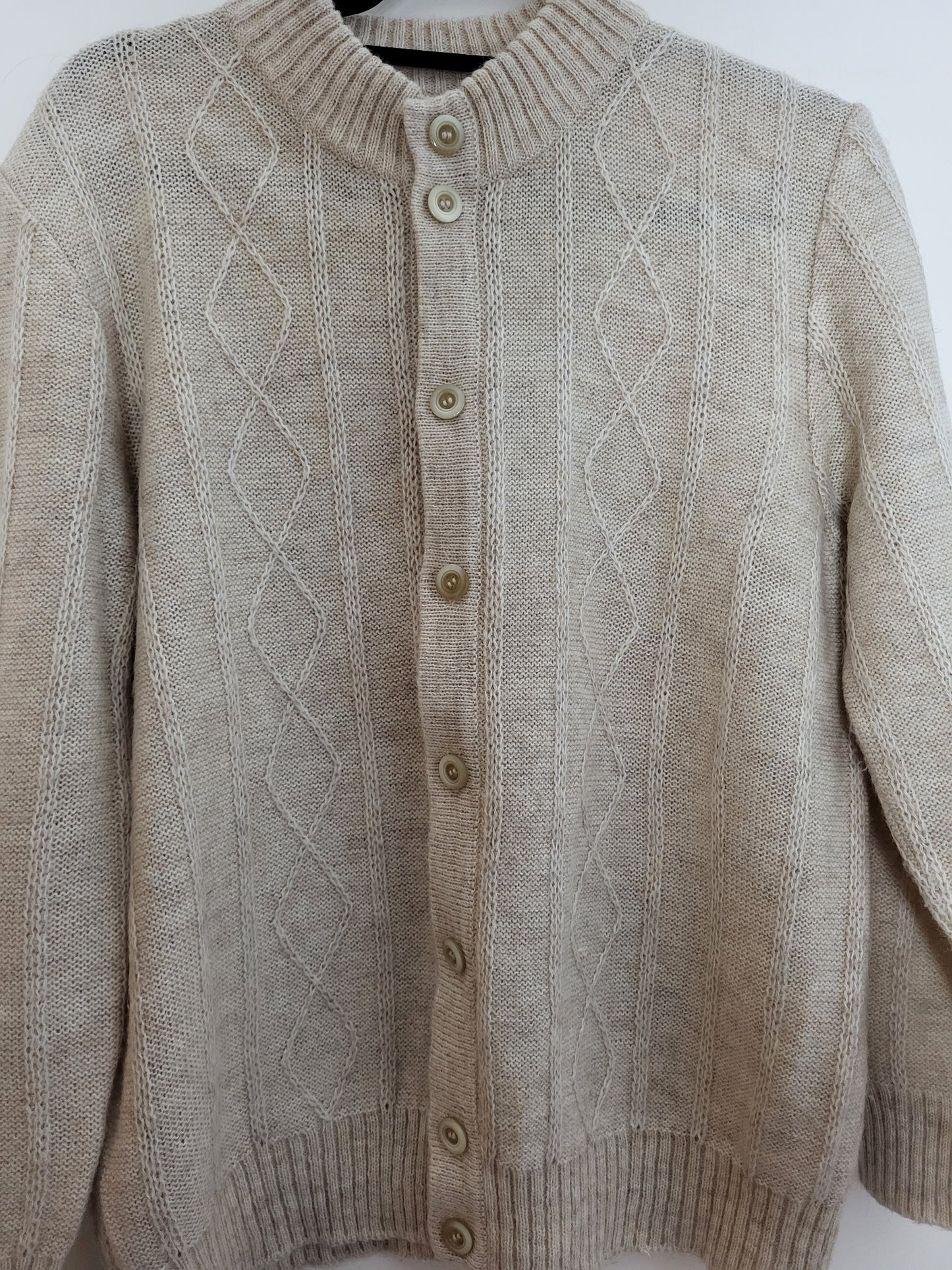 VINTAGE - Cardigan/Pullover - Zopfmuster - Vintage Italy - Beige - Herren - M