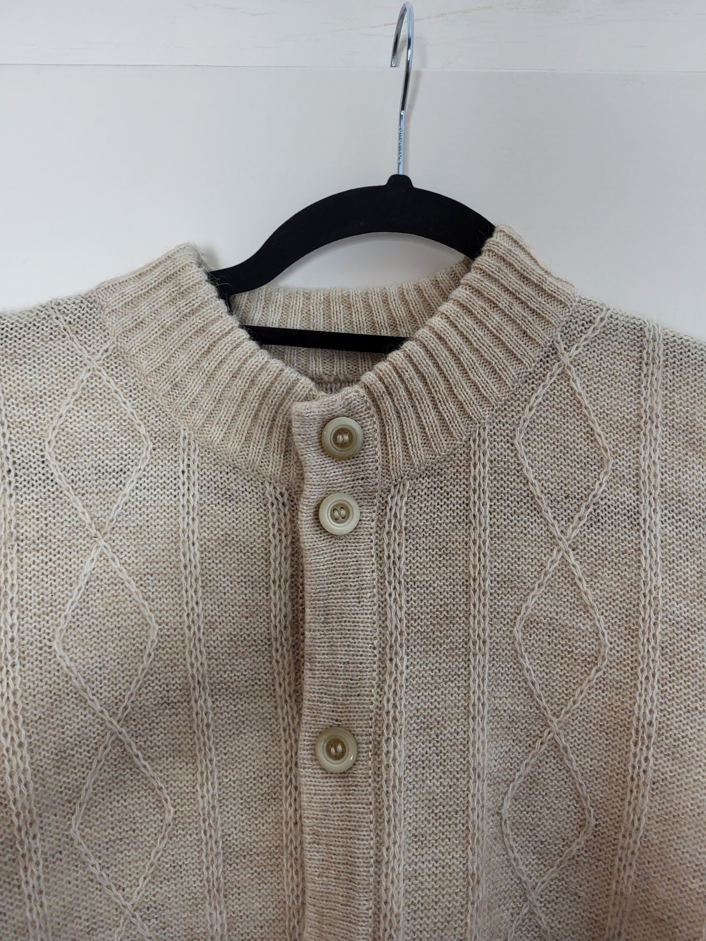 VINTAGE - Cardigan/Pullover - Zopfmuster - Vintage Italy - Beige - Herren - M