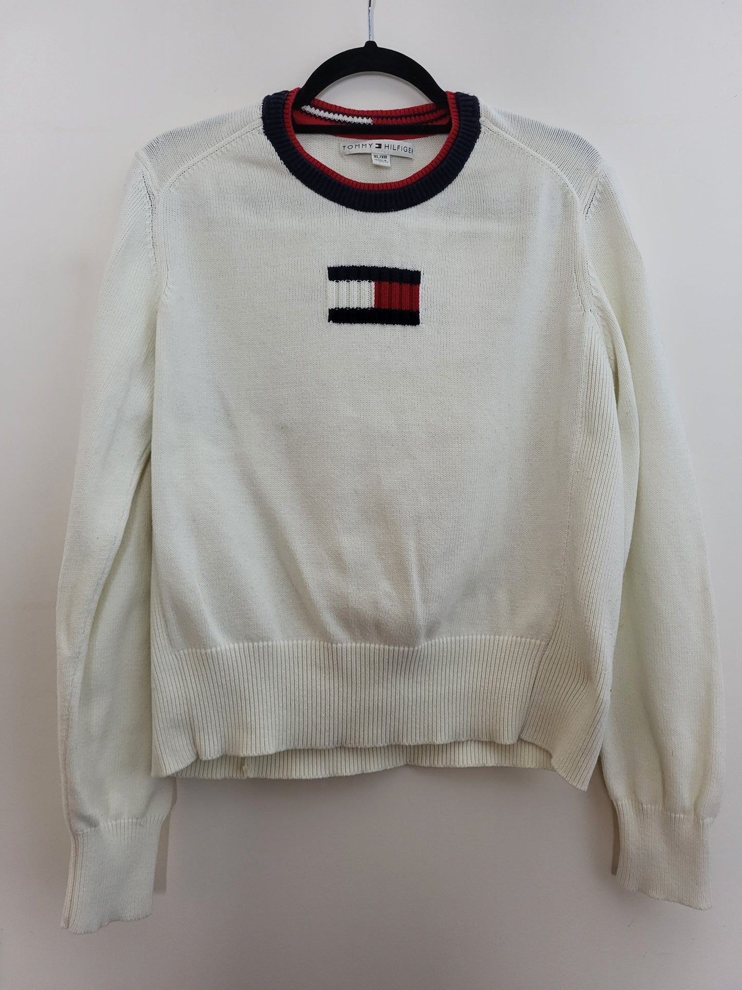 Tommy Hilfiger - Pullover - Logo - Vintage - Weiß - Damen - S/M