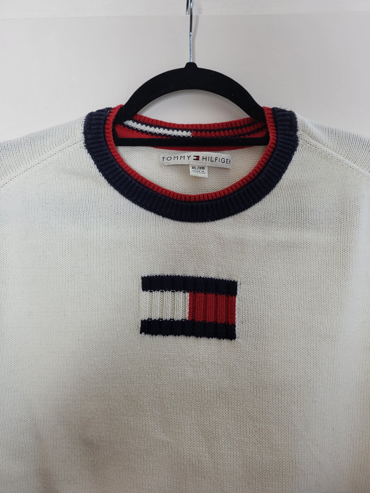 Tommy Hilfiger - Pullover - Logo - Vintage - Weiß - Damen - S/M